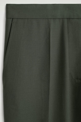 TAILORED TWILL FLARED PANTS — KHAKI 6
