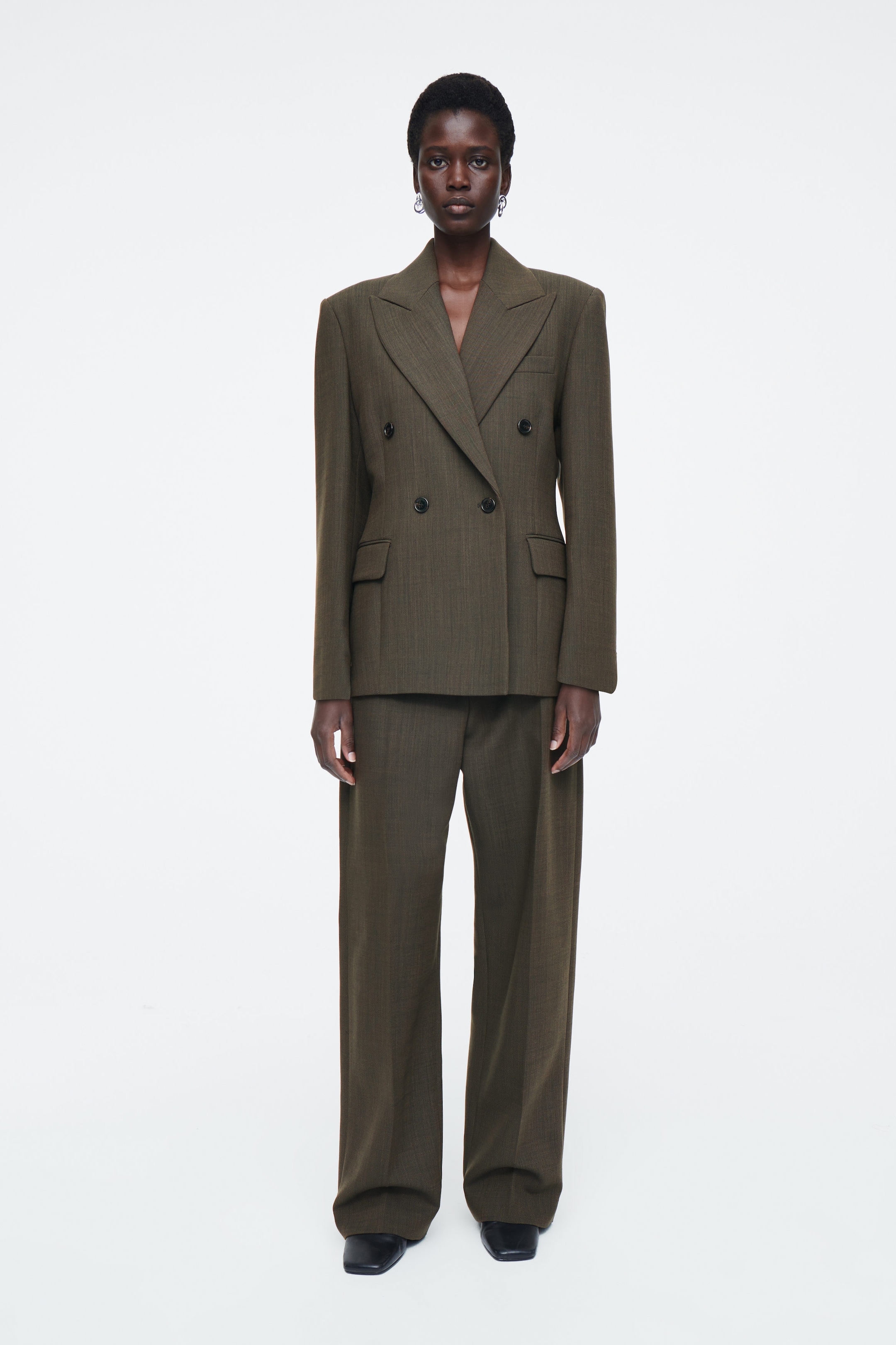 SLIM WAISTED DOUBLE-BREASTED WOOL BLAZER