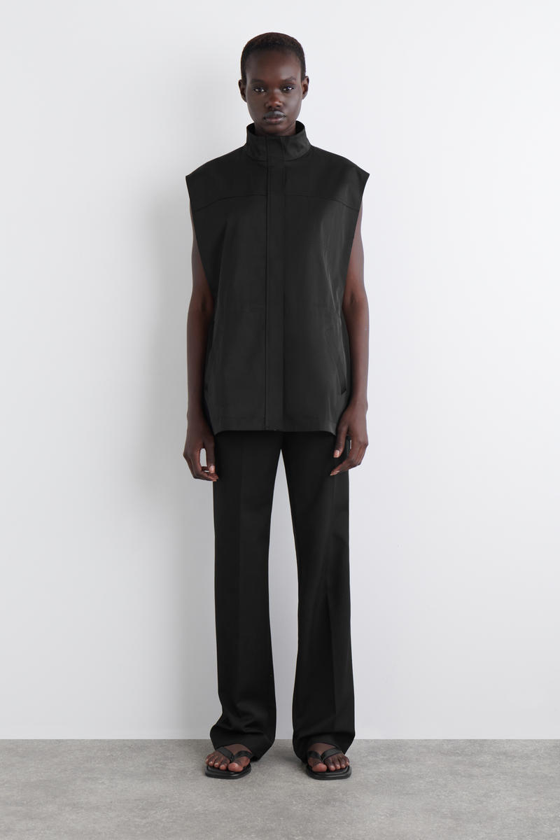 Cos Mock-neck Utility Vest In Black