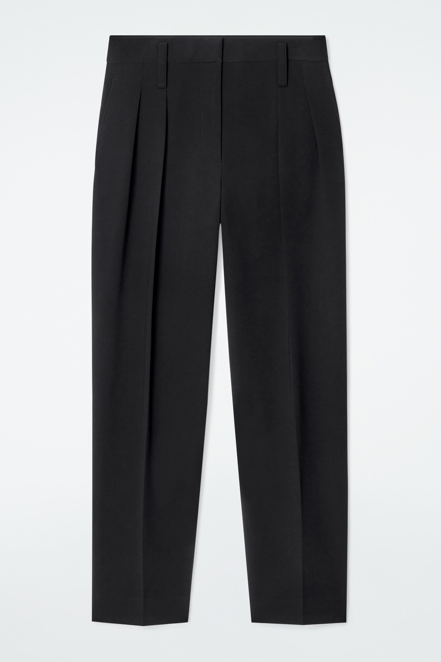 PANTALON DE TAILLEUR DROIT EN TISSU FLUIDE - NOIR - 2