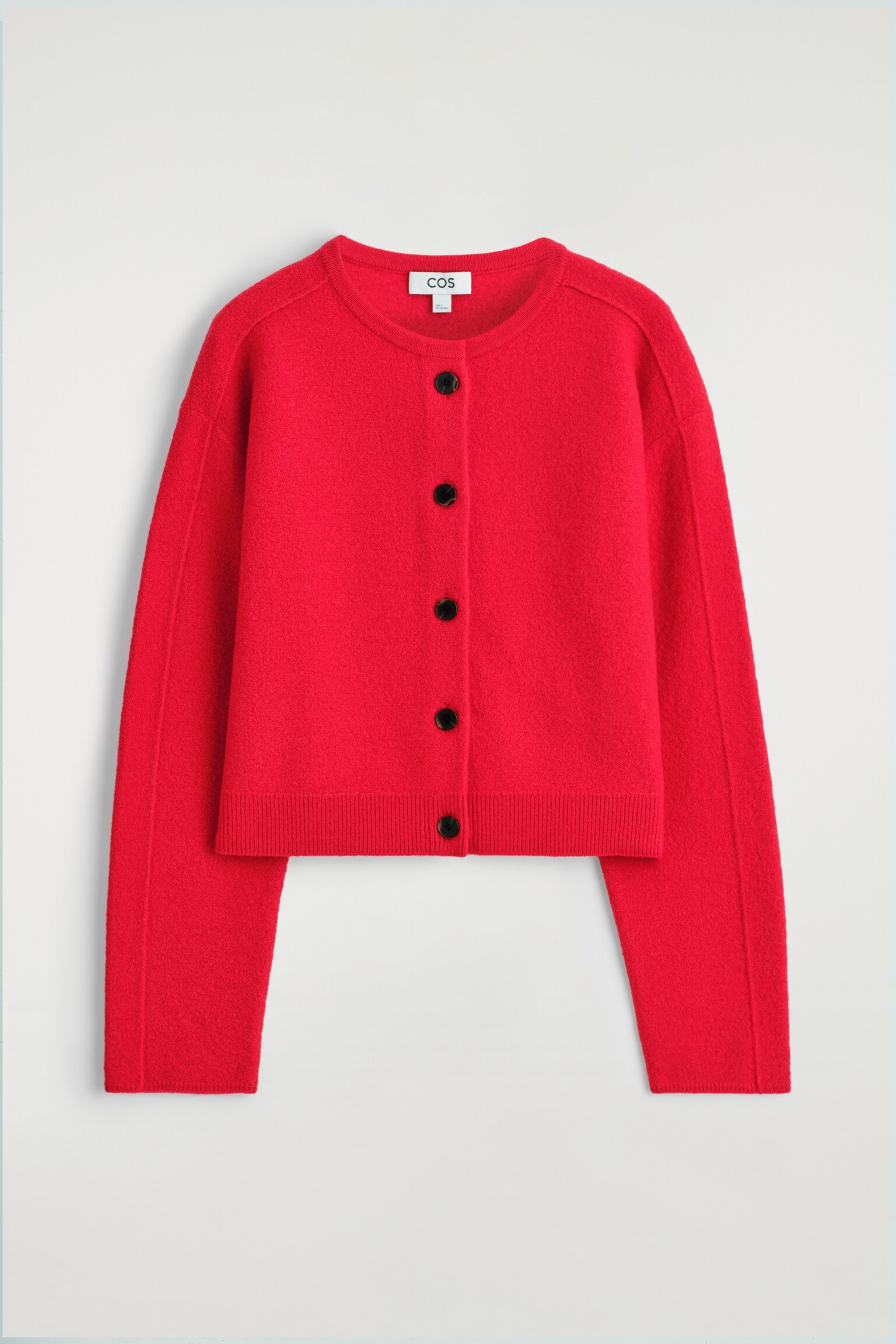 BOILED-WOOL CARDIGAN - RED/BLACK - 2