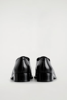 LEATHER DERBY SHOES — BLACK 2