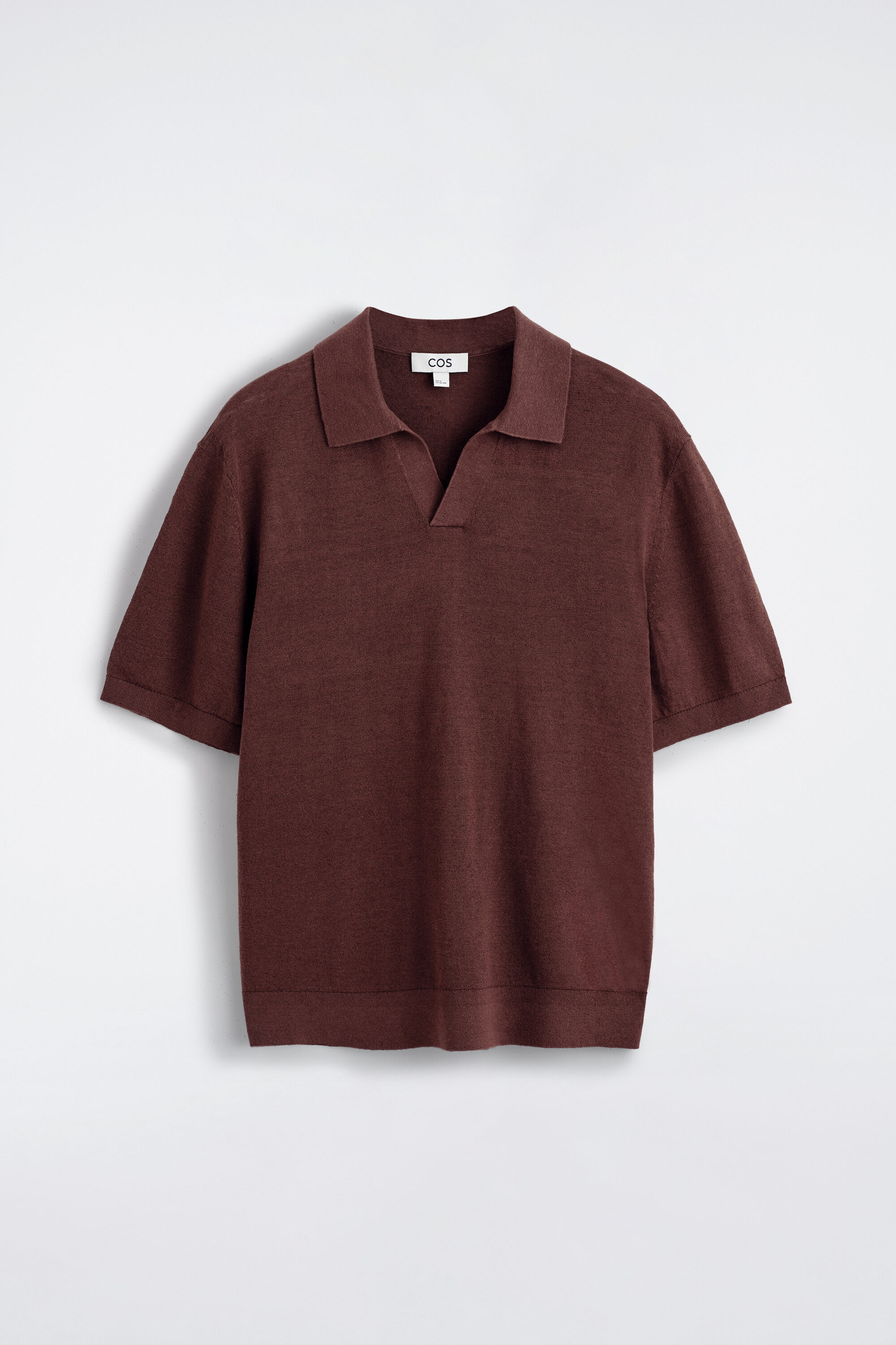 KNITTED LINEN POLO SHIRT - STONE | COS US