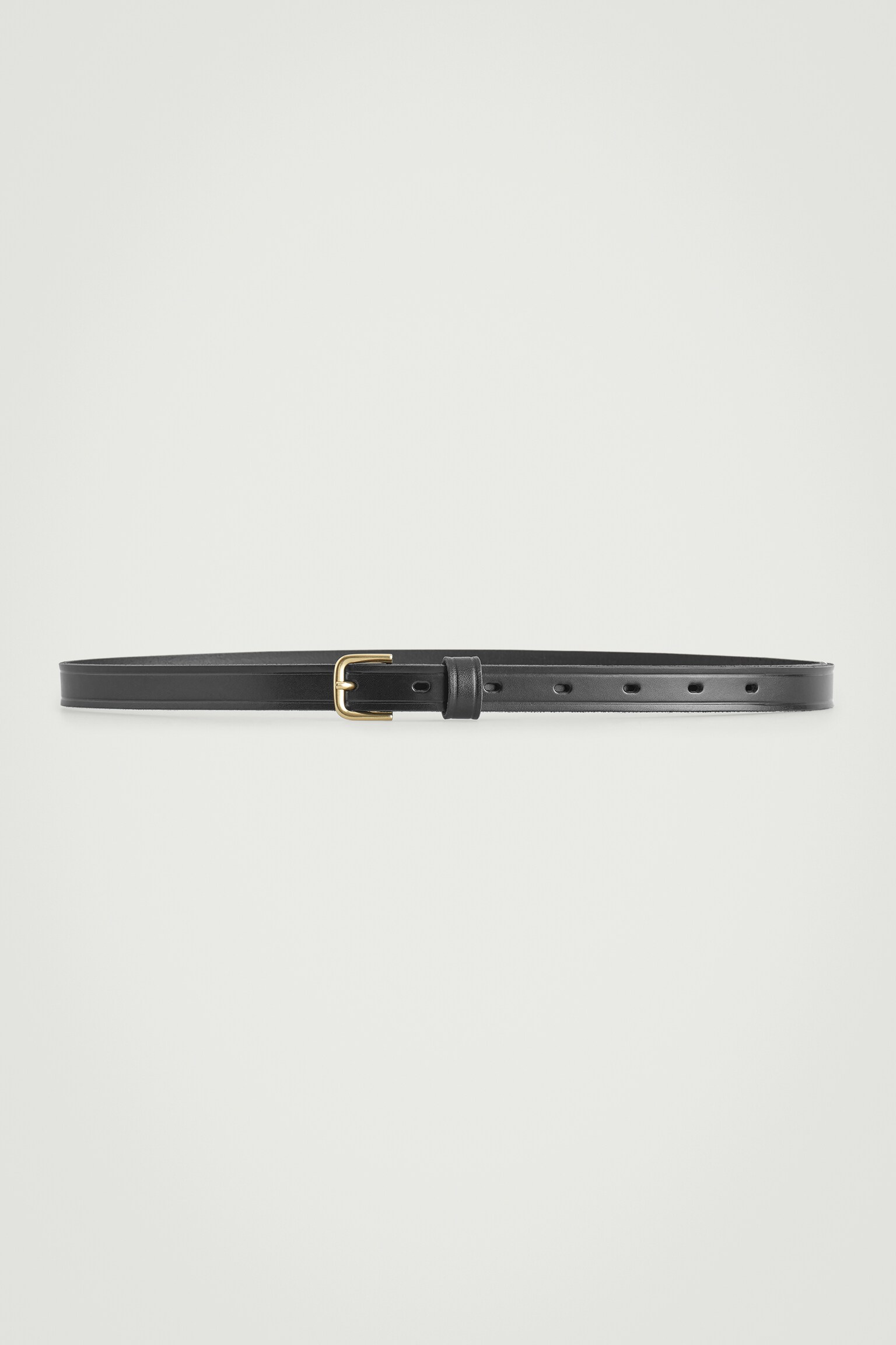 CINTURA SOTTILE IN PELLE - NERO/MARRONE - 2