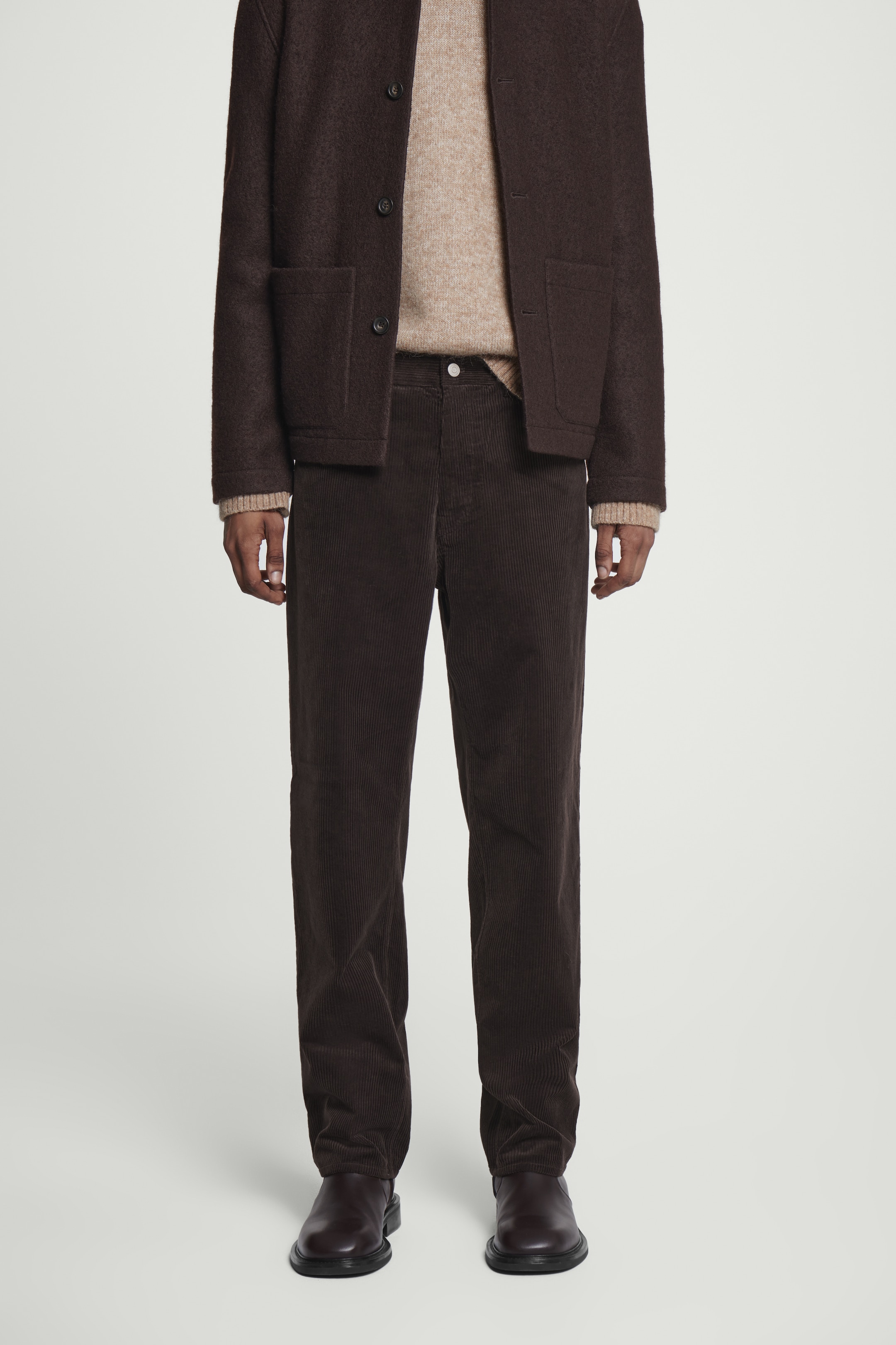 View larger image: SIGNATURE CORDUROY STRAIGHT-LEG JEANS - DARK BROWN - Men | H&M GB 6