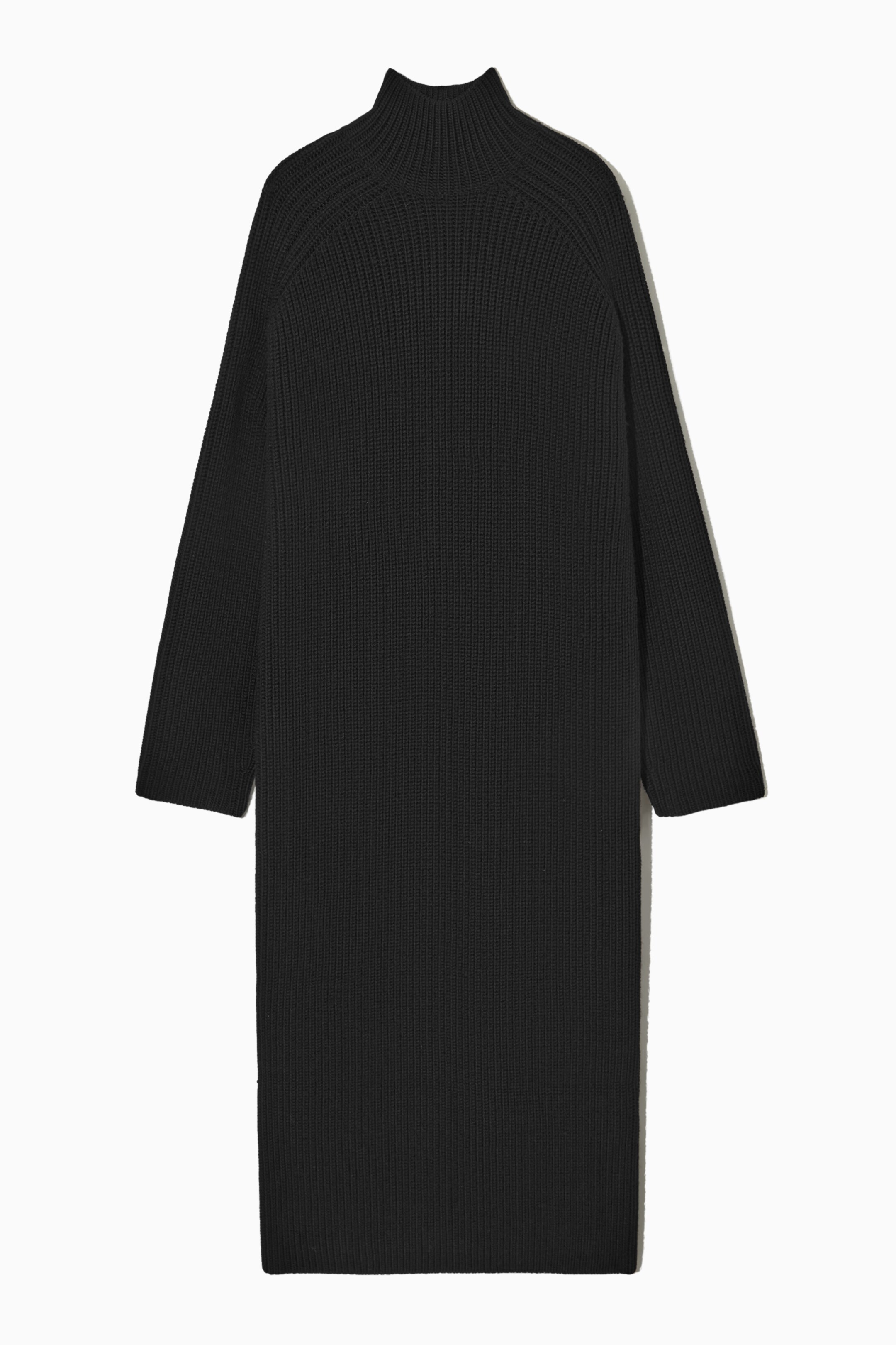 View larger image: HEAVYWEIGHT RIBBED-KNIT WOOL JUMPER DRESS - BLACK - Ladies | H&M GB 1