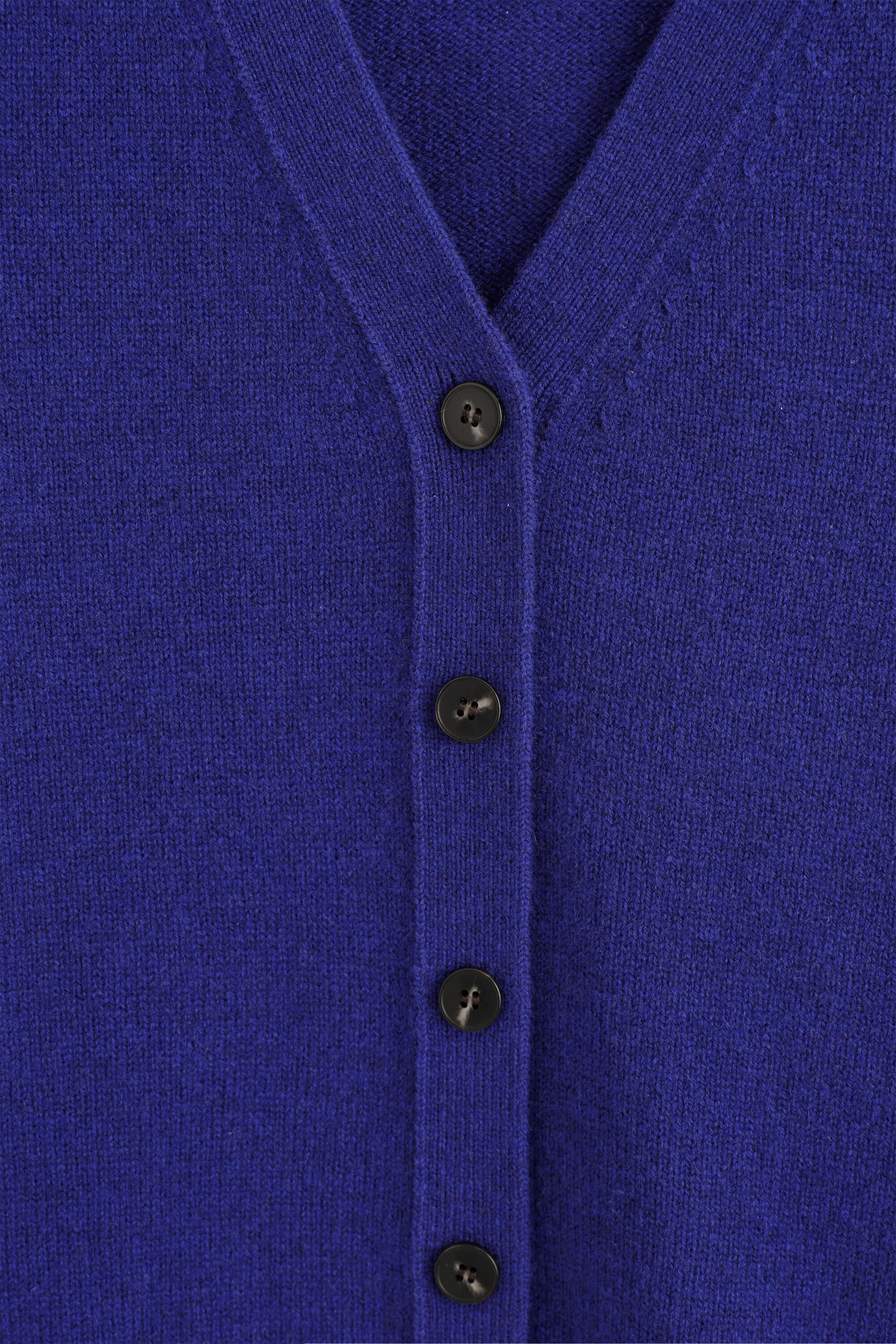 MERINO WOOL V-NECK CARDIGAN — COBALT BLUE