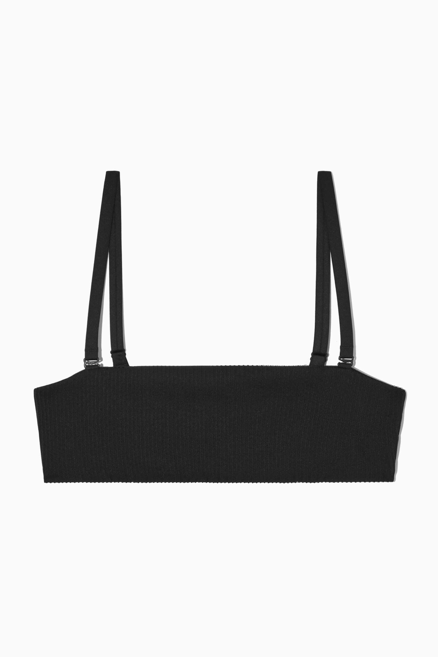 GERIPPTES BANDEAU-BIKINIOBERTEIL - SCHWARZ