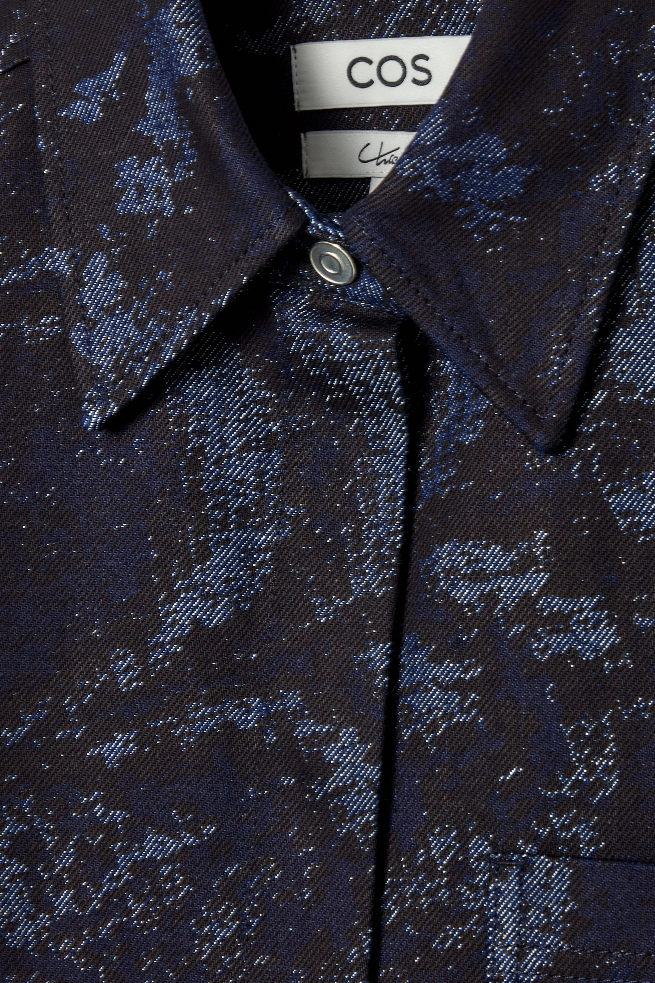 JACQUARD-HEMDKLEID AUS DENIM