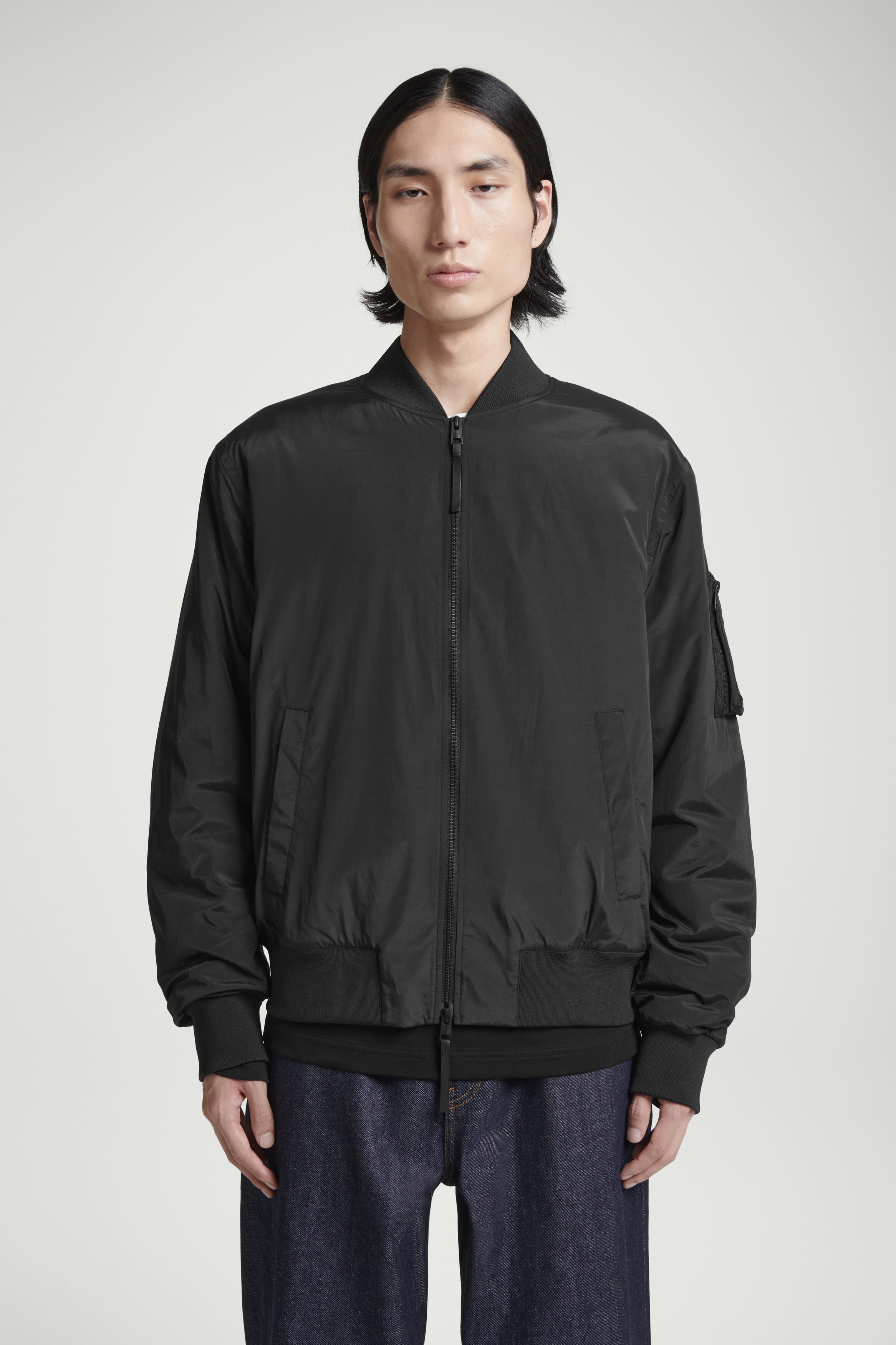 【MELLY PADDED BOMBER】 MA-1 BLACK Padded Bomber Jacket Black/Pearl DU02B4977-MUEP3 – NOMAD