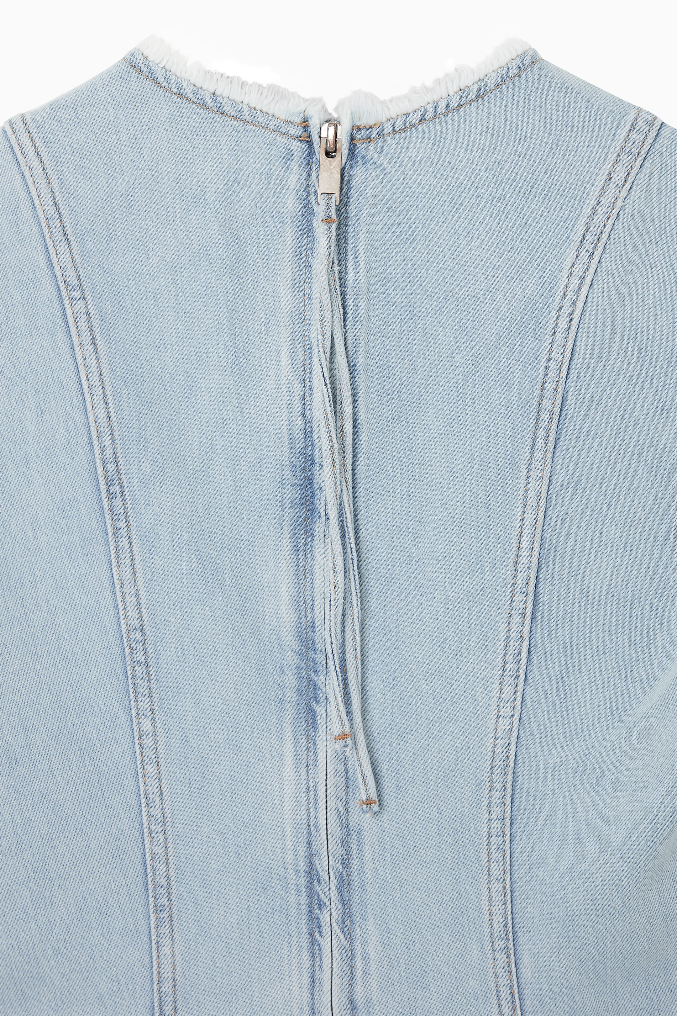 Agrandir l'image: ROBE COURTE EMPIÈCEMENTS DENIM - BLEU CIEL - FEMME | H&M CH 2