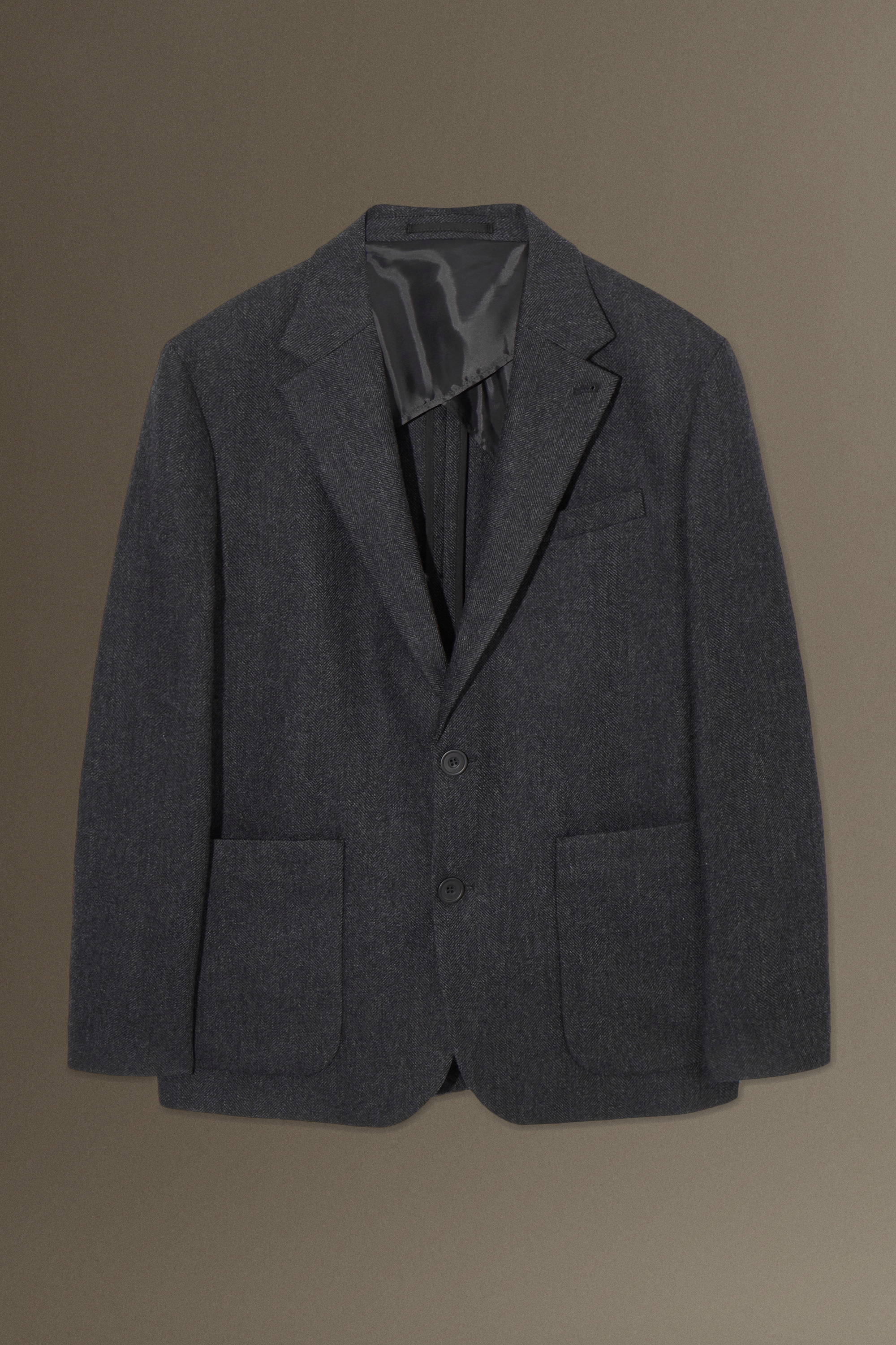 ジャケット GREY WOOL BLAZER HERRINGBONE WOOL BLAZER - REGULAR - DARK GREY / HERRINGBONE