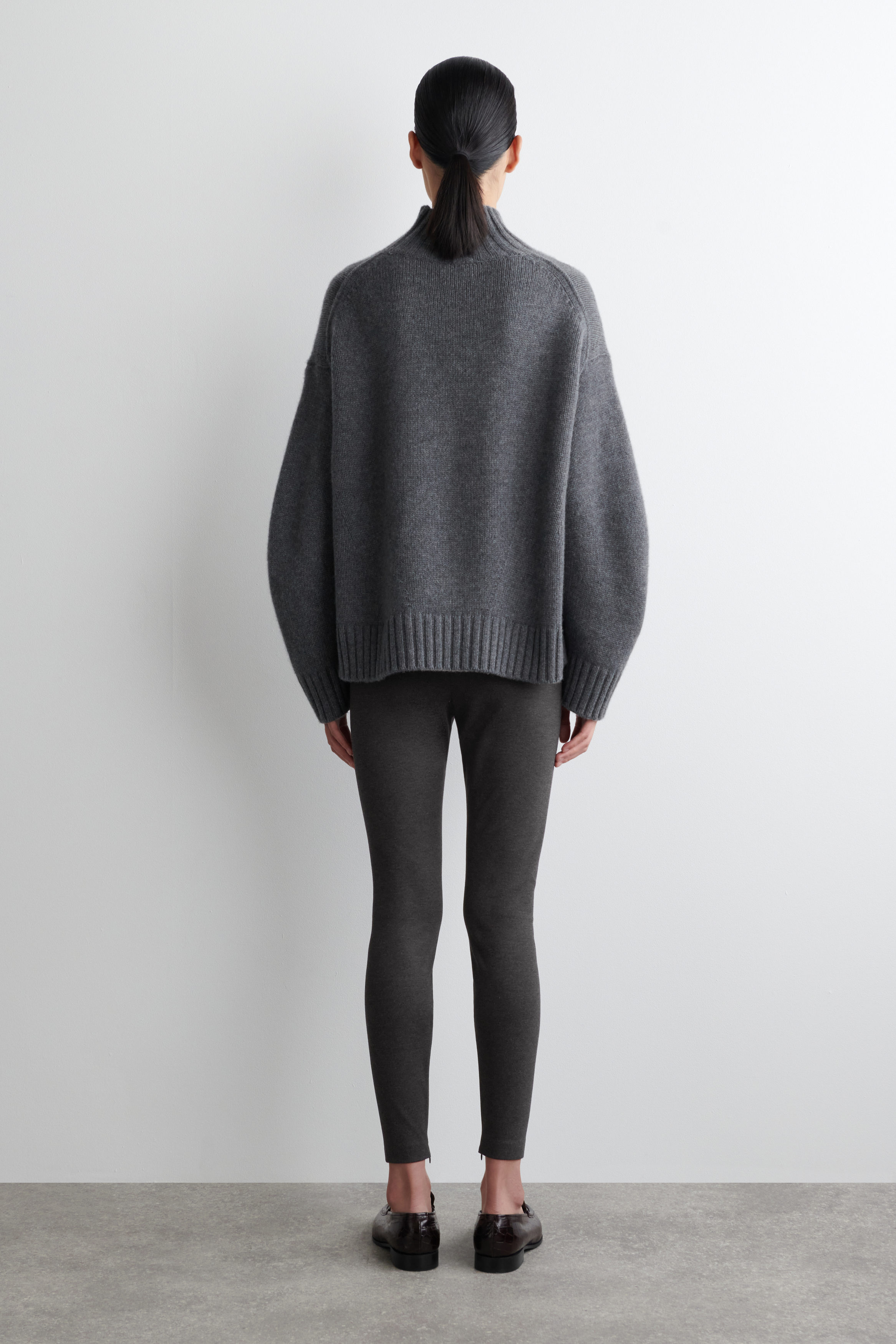 ZIPPED-CUFF LEGGINGS - DARK-GRAY MÉLANGE | COS US