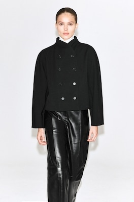 SCULPTED STAND-COLLAR JACKET — BLACK 2