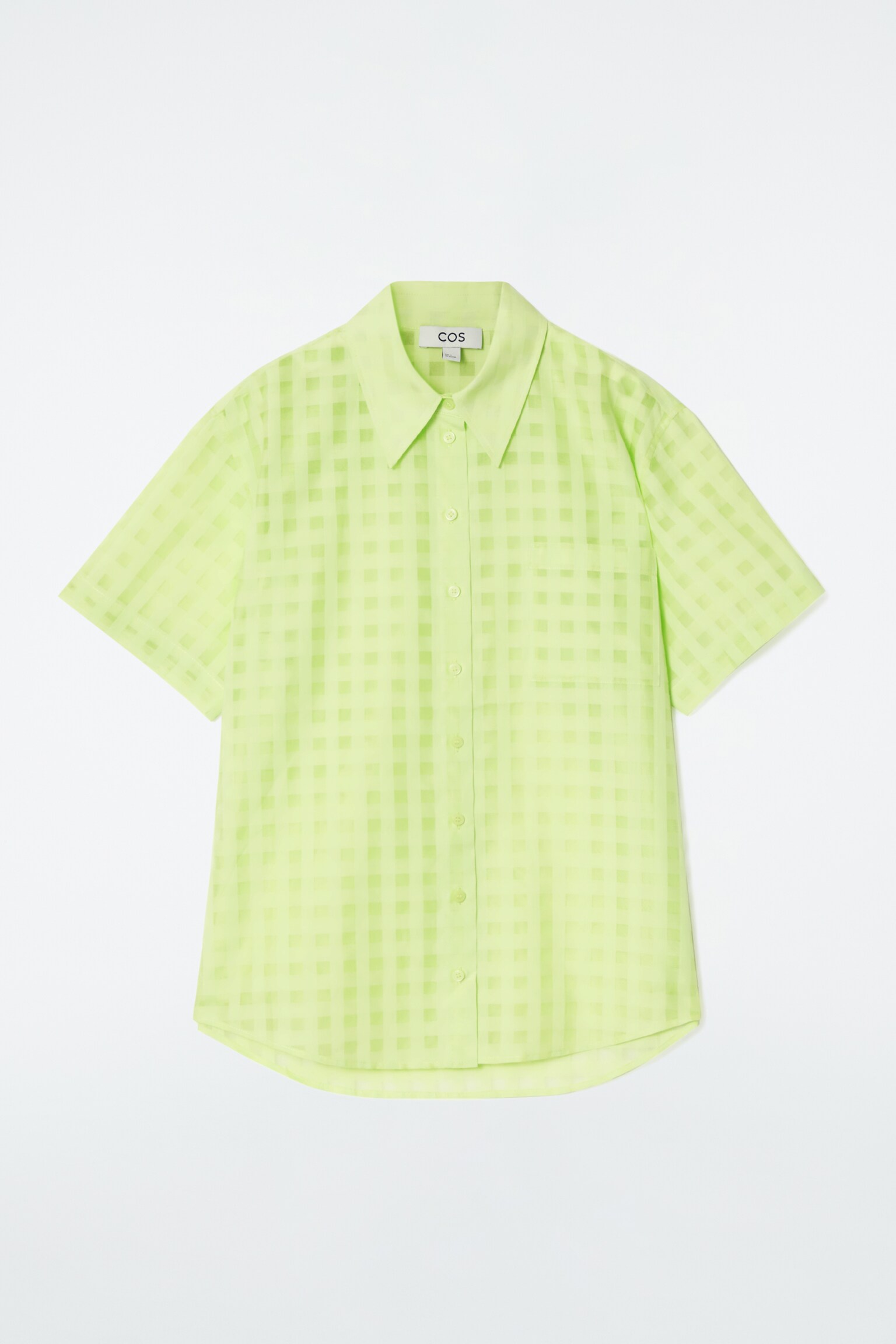 RELAXED SILK-BLEND UTILITY SHIRT - NEON YELLOW