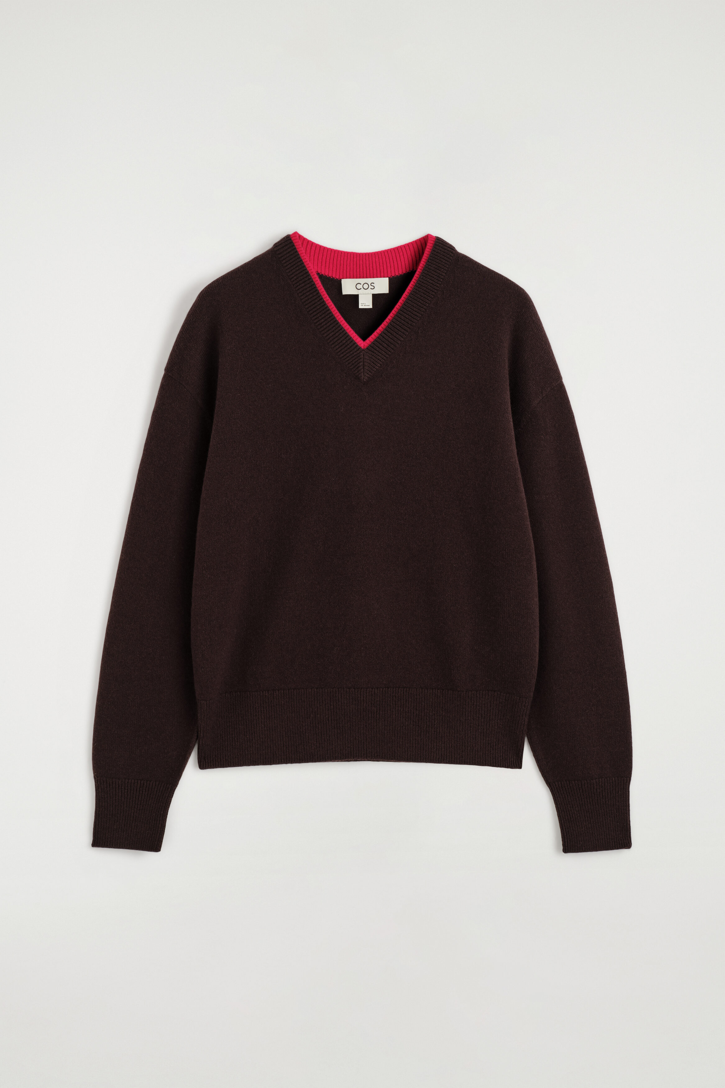 Merino Wool Layered V-neck Sweater