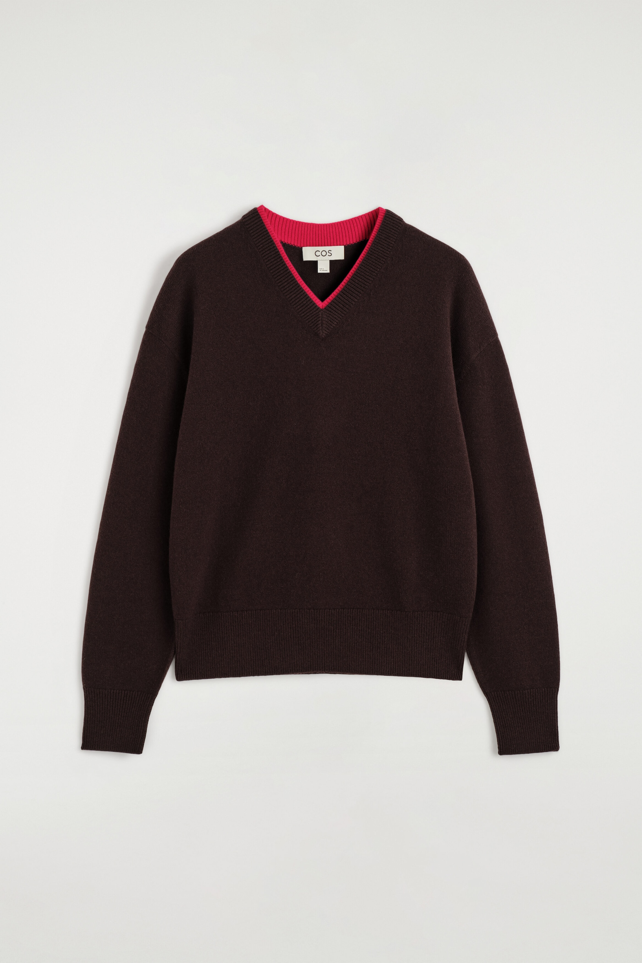 MERINO WOOL LAYERED V-NECK SWEATER