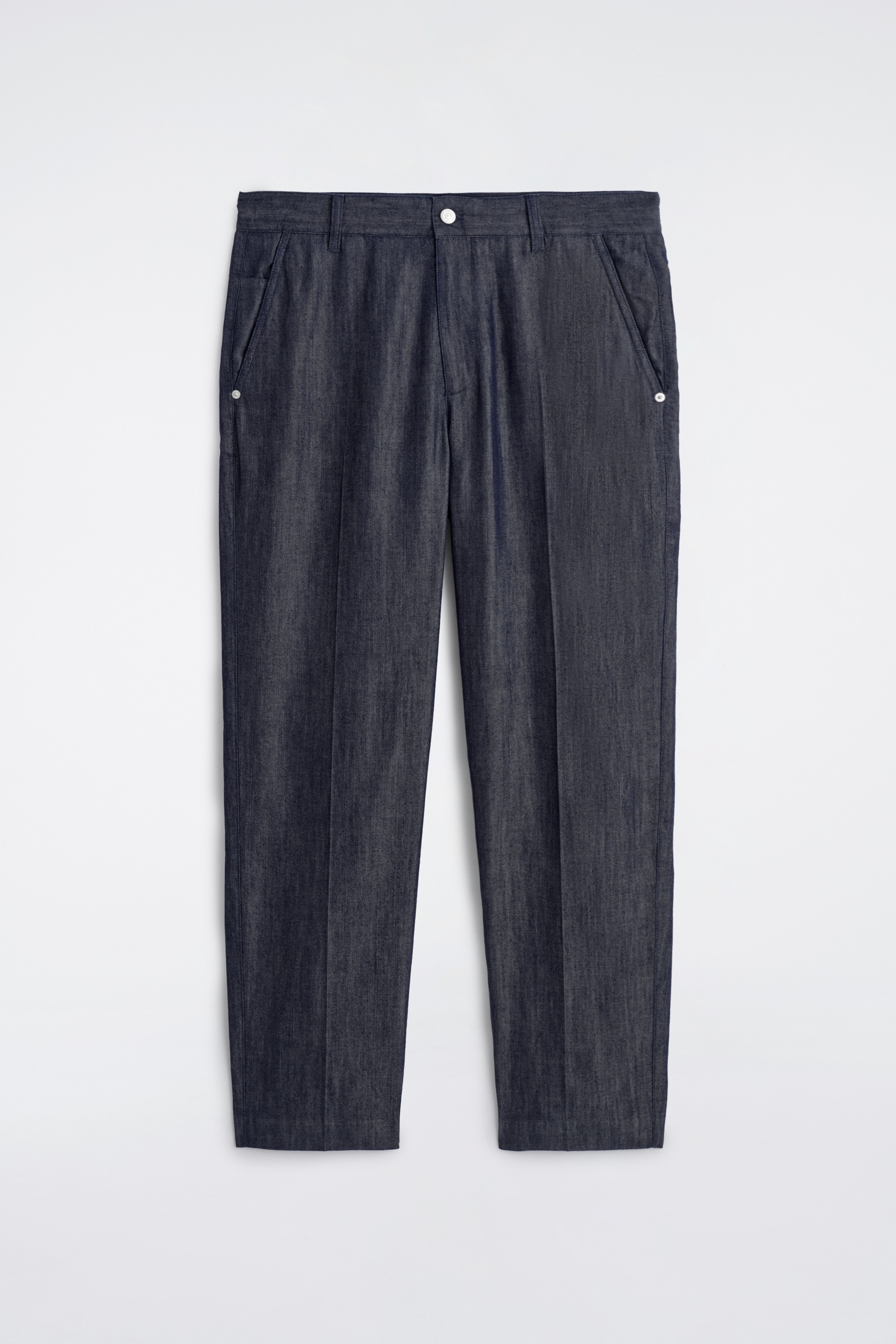 PANTALÓN DENIM SIN LAVAR REGULAR FIT STRAIGHT LEG - ÍNDIGO