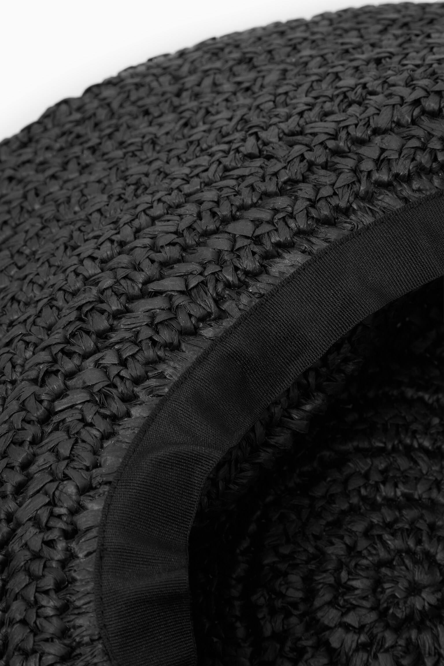 WOVEN STRAW HAT - BLACK/BEIGE - 3