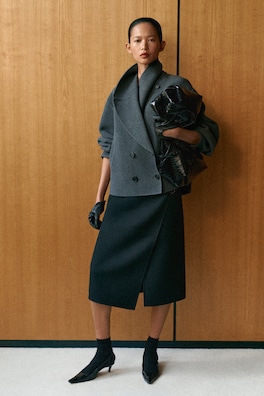 OVERSIZED DOUBLE-FACED WOOL JACKET — GRAY MÉLANGE 8