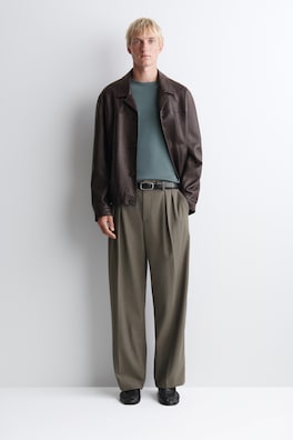 SLIM RIBBED COTTON LONG-SLEEVED T-SHIRT — SLATE 2