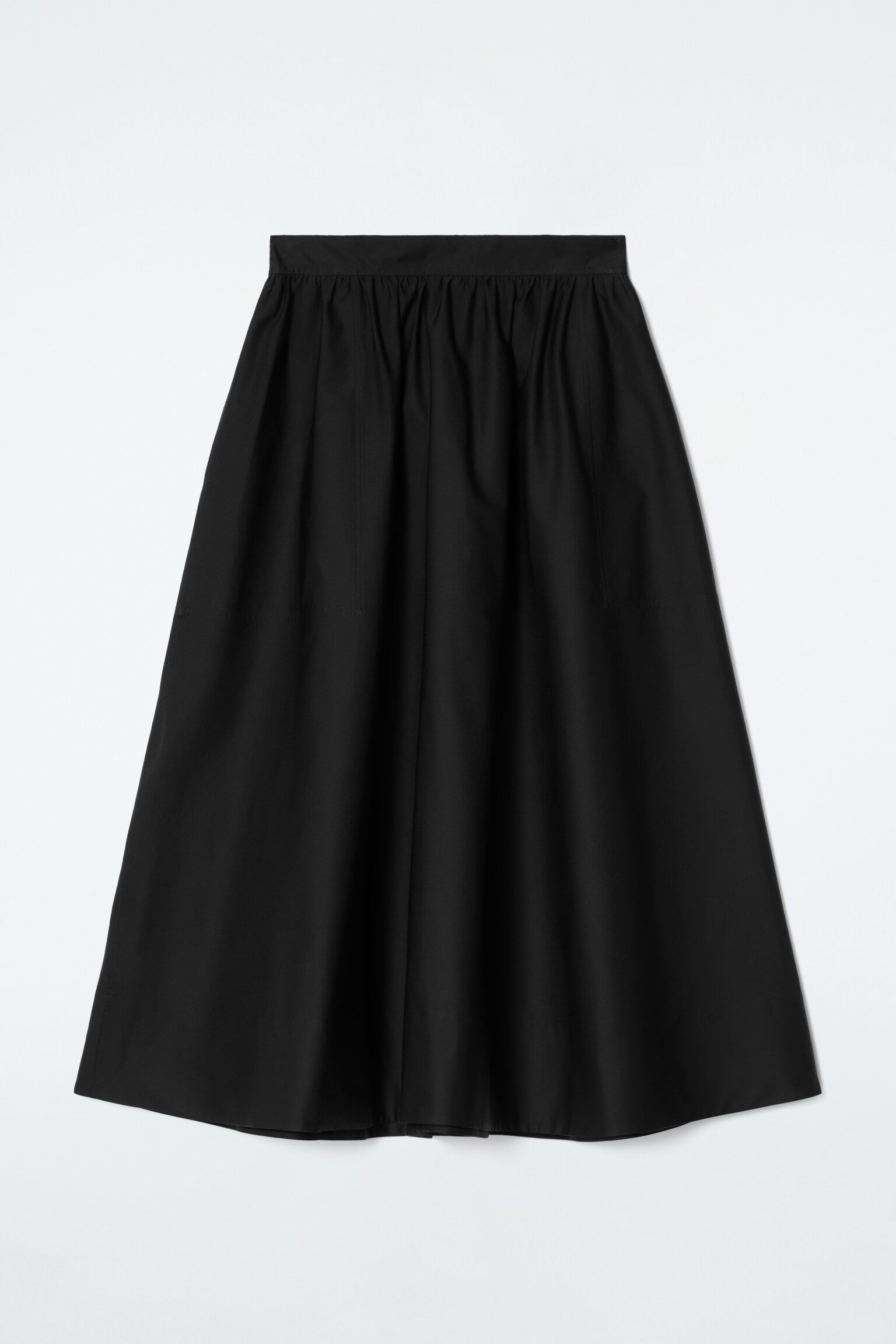 JUPE MIDI TAILLE ÉLASTIQUÉE - NOIR - 2