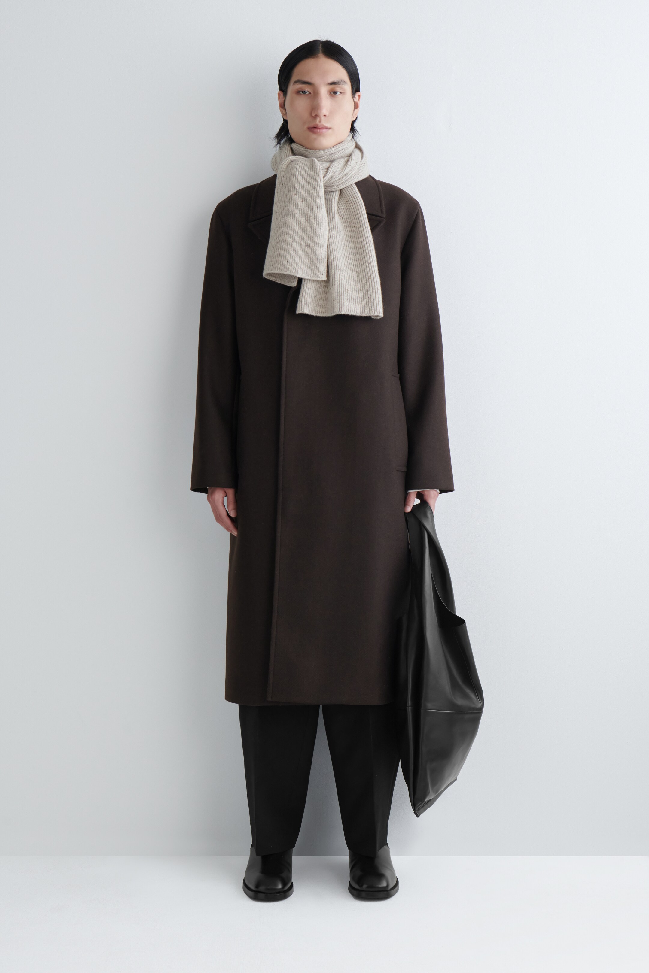 Größeres Bild ansehen: GERIPPTER SCHAL AUS WOLL-KASCHMIR-MIX - CREME MELIERT - Ladies | H&M DE 3