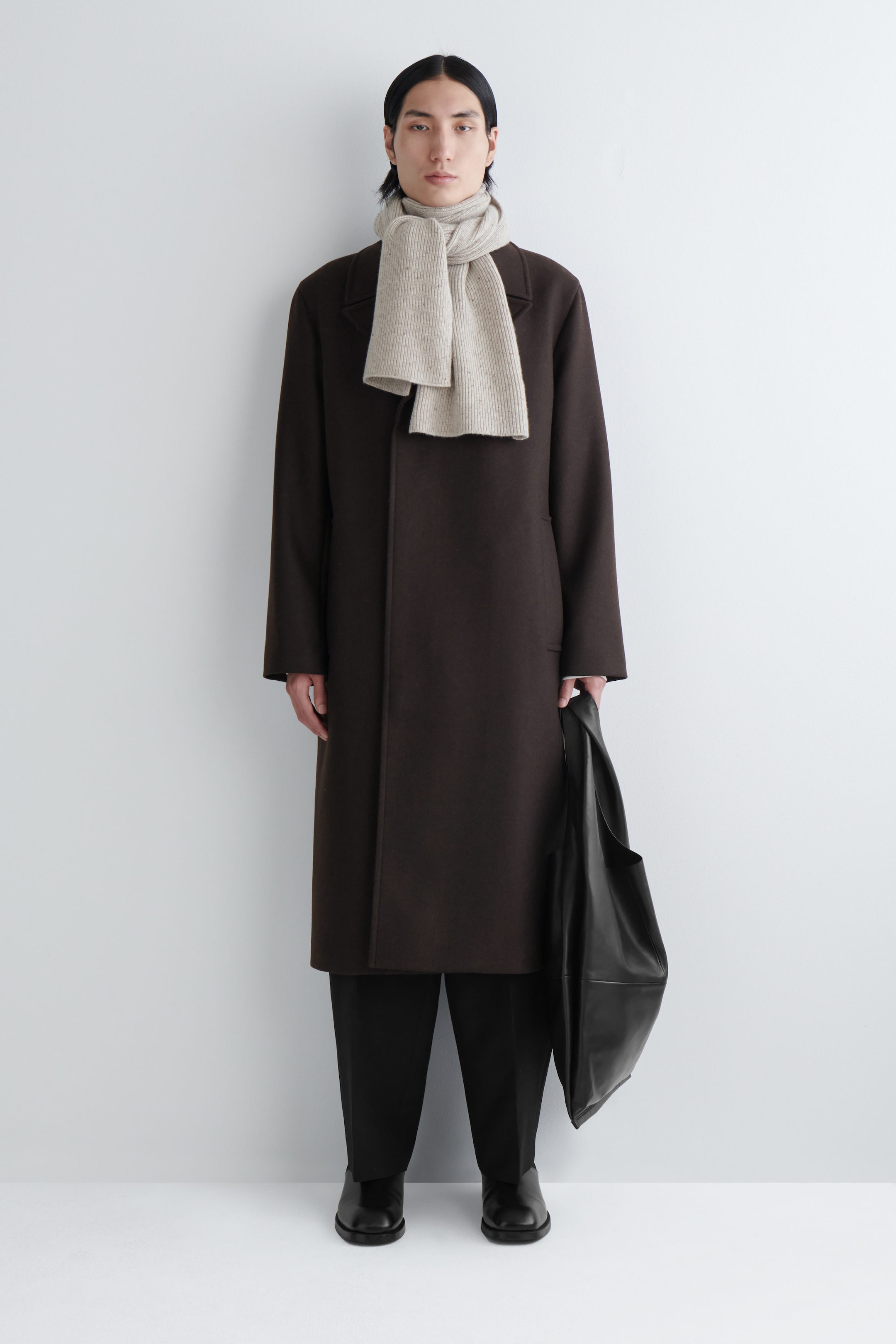 RIBBED WOOL-CASHMERE SCARF