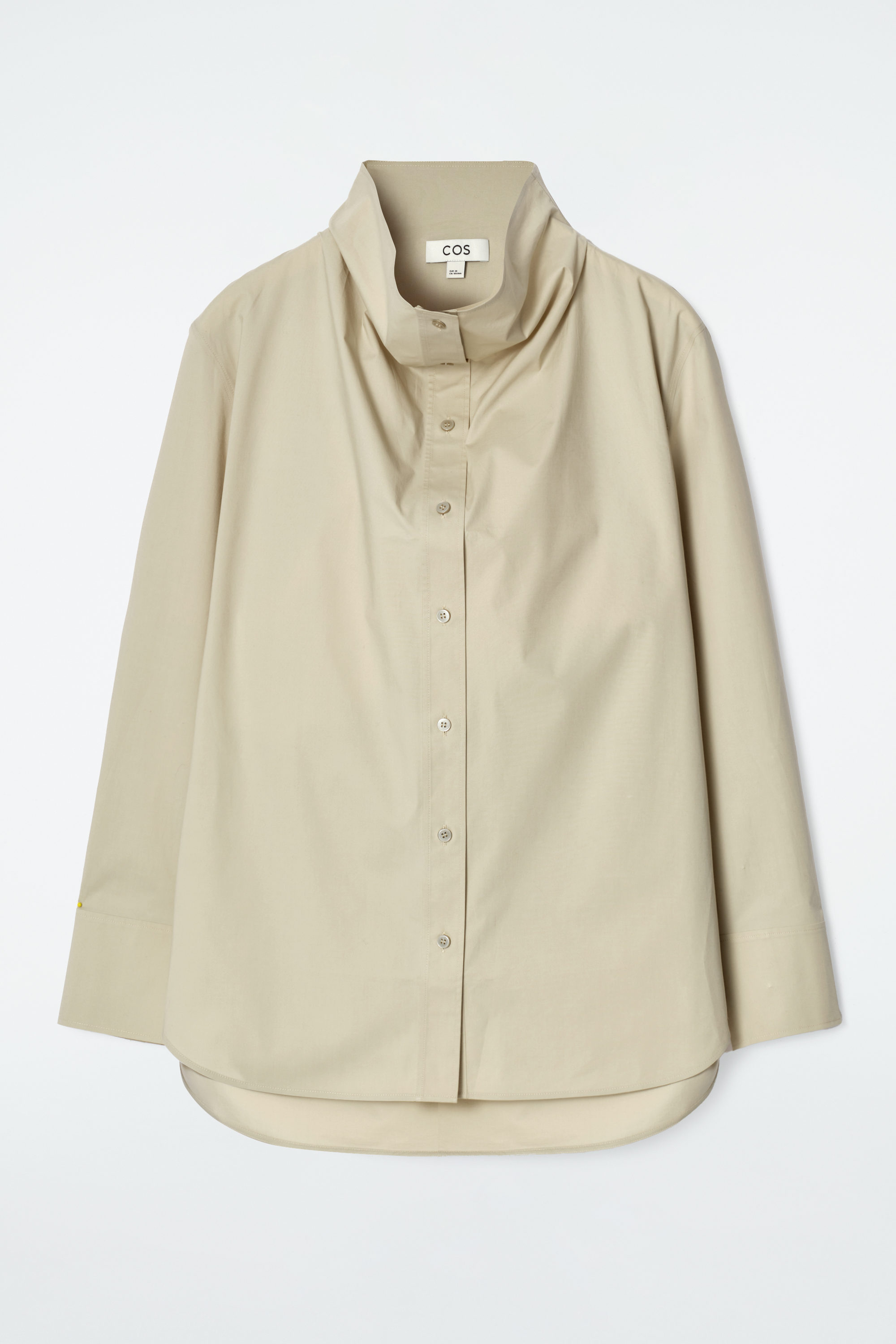 CPG ベージュ ハイネックシャツ RELAXED MOCK-NECK SHIRT - KHAKI | COS US