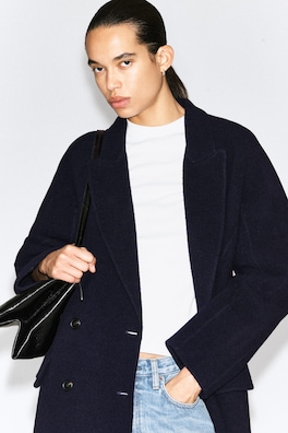 TAILORED DOUBLE-FACED WOOL LONG COAT — NAVY 5