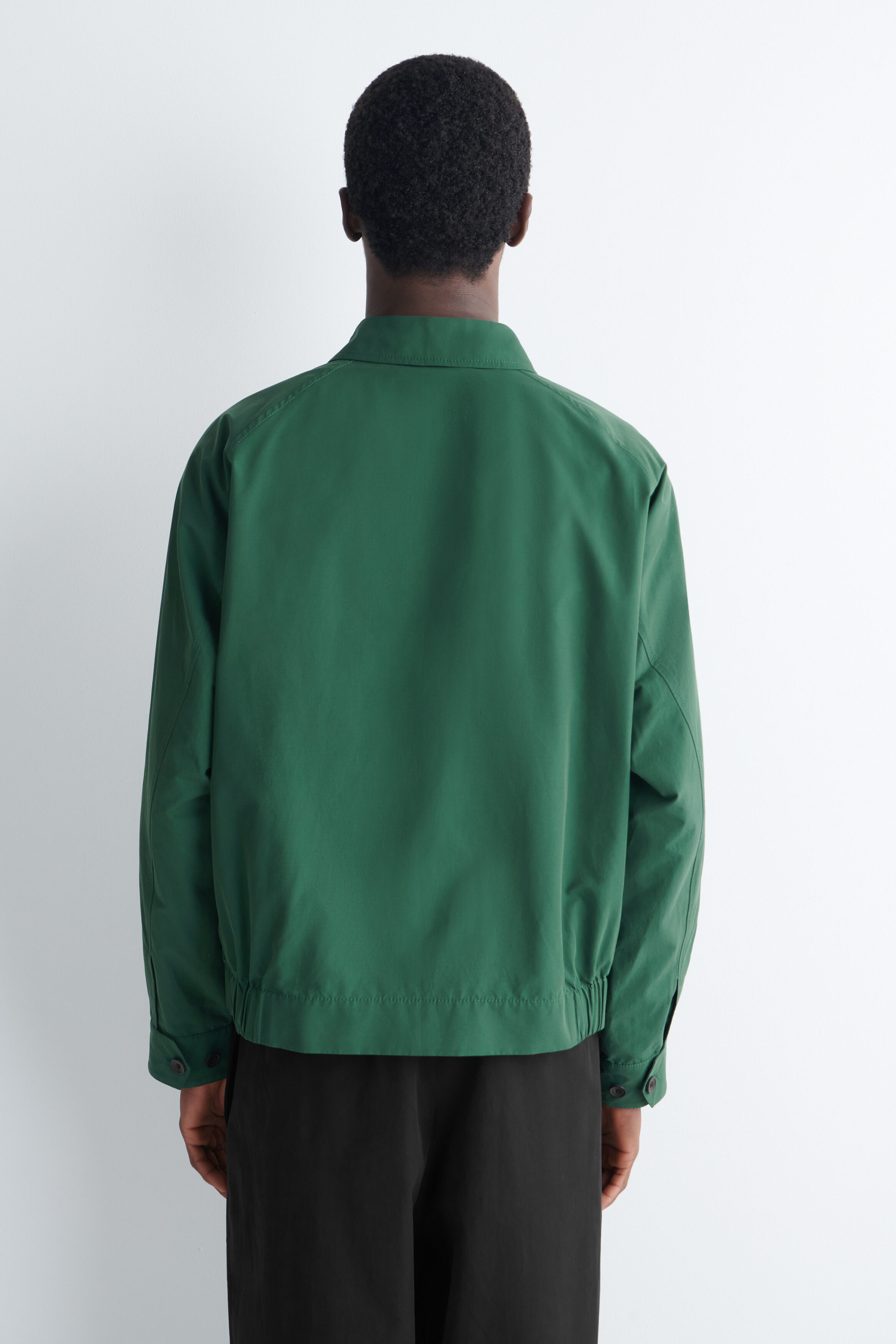 COTTON-NYLON HARRINGTON JACKET - GREEN | COS US