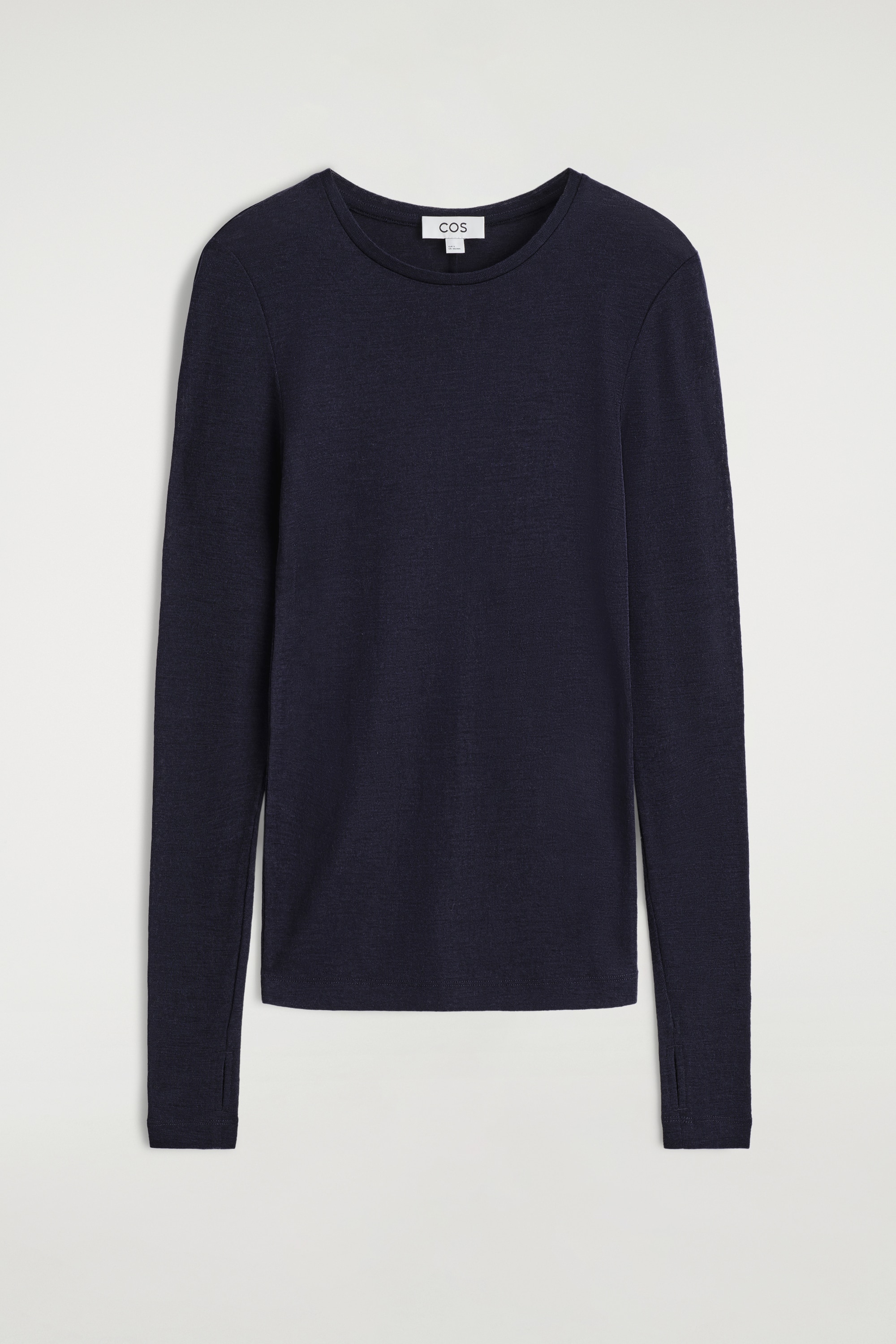 SLIM MERINO WOOL TOP - NAVY/CAMEL MÉLANGE/RED/CHARCOAL MÉLANGE/TAUPE MÉLANGE/GREY / FLECKED/DARK-BROWN MÉLANGE