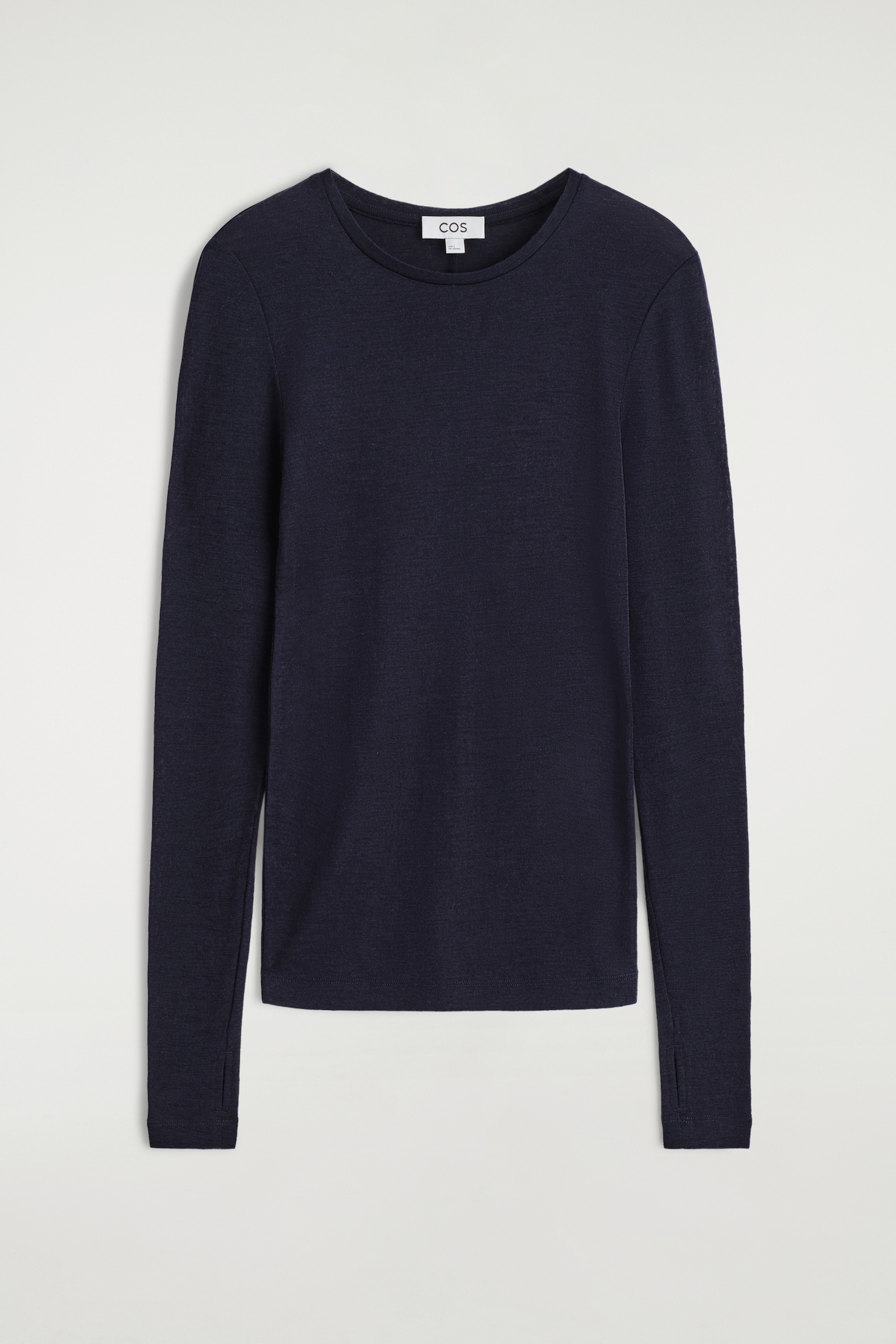SLIM MERINO WOOL TOP - NAVY/CHARCOAL MÉLANGE - 2