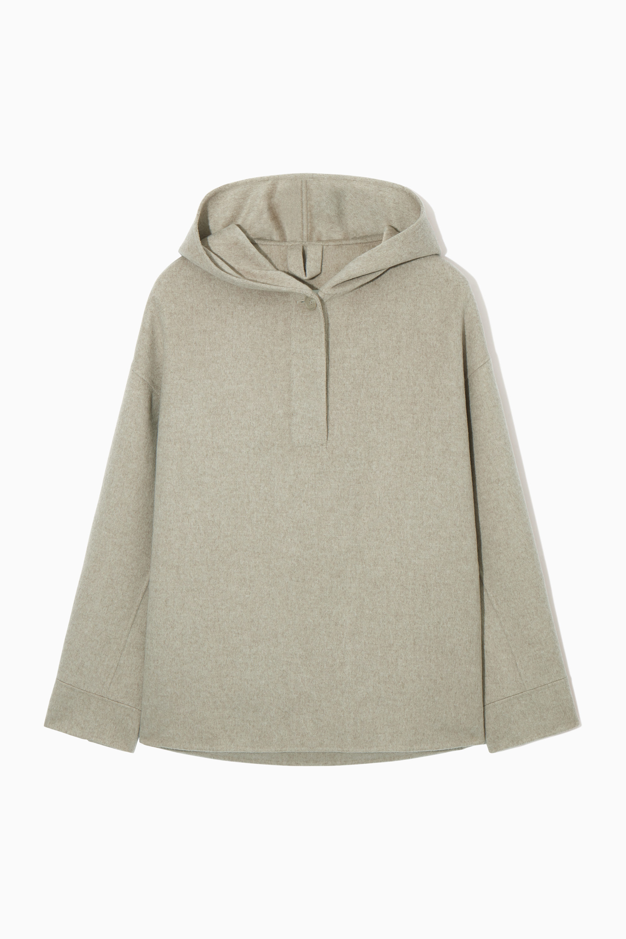 OVERSIZED DOUBLE-FACED WOOL HOODIE - LIGHT BEIGE | COS