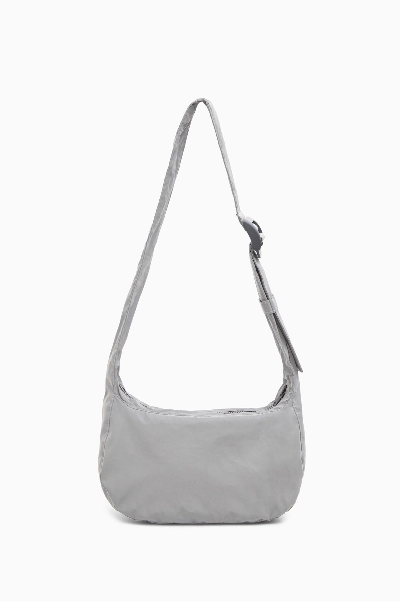 REFLECTIVE CROSSBODY SADDLE BAG - Silver