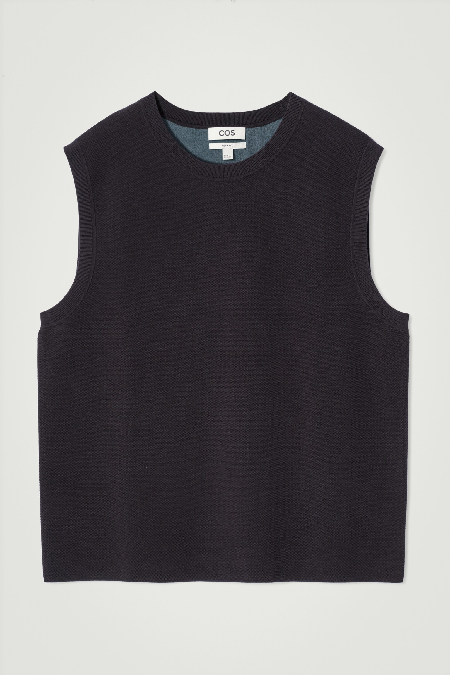CAMISETA DE TIRANTES DE PUNTO DE DOBLE CARA - AZUL MARINO/GRIS JASPEADO - 2