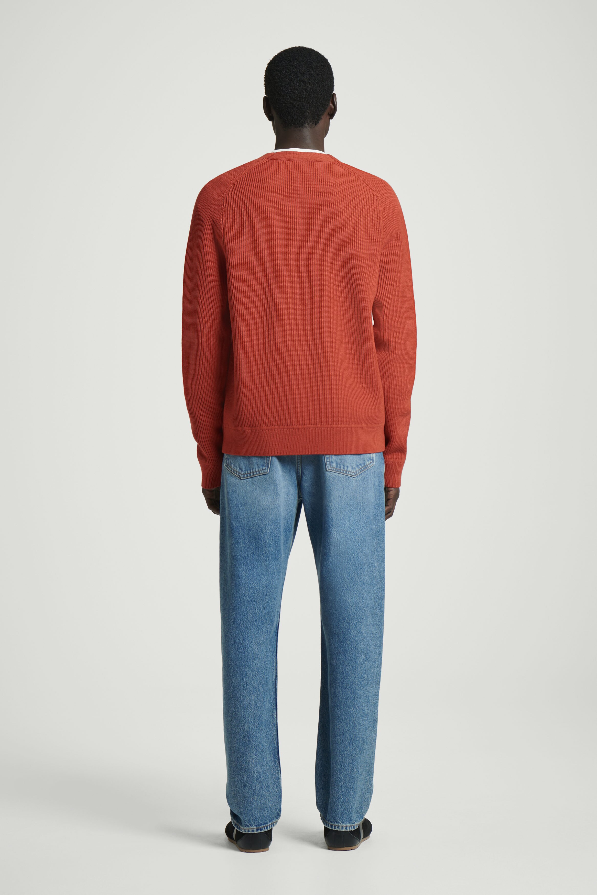 RIBBED MERINO WOOL SWEATER - ORANGE | COS