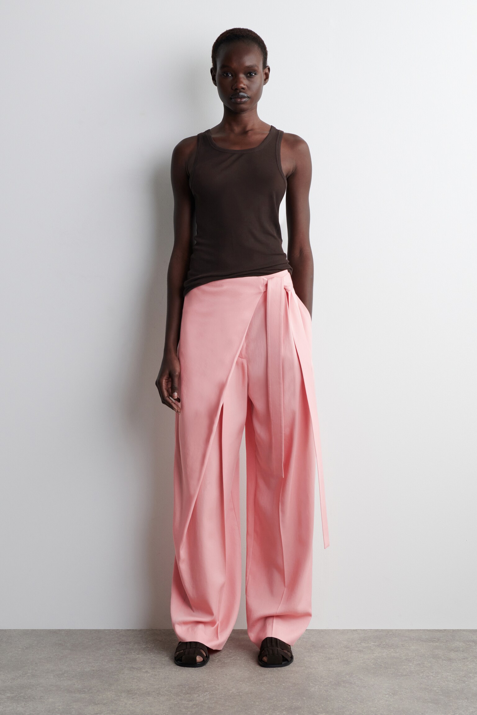 PANTALON FLUIDE PORTEFEUILLE - ROSE/NOIR/TAUPE - 1