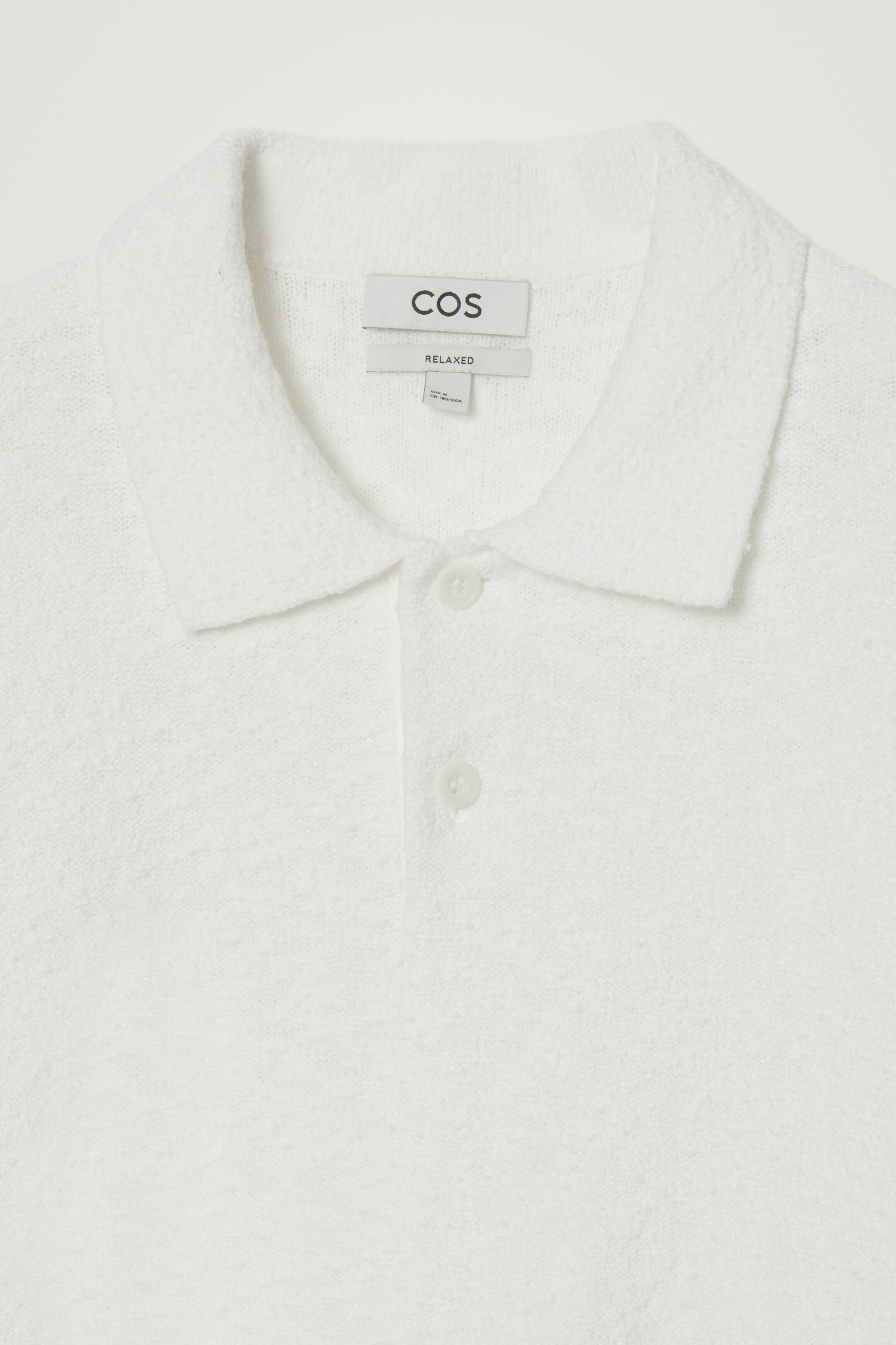 View larger image: BOUCLÉ-KNIT LONG-SLEEVED POLO SHIRT - OFF-WHITE - Men | H&M GB 2