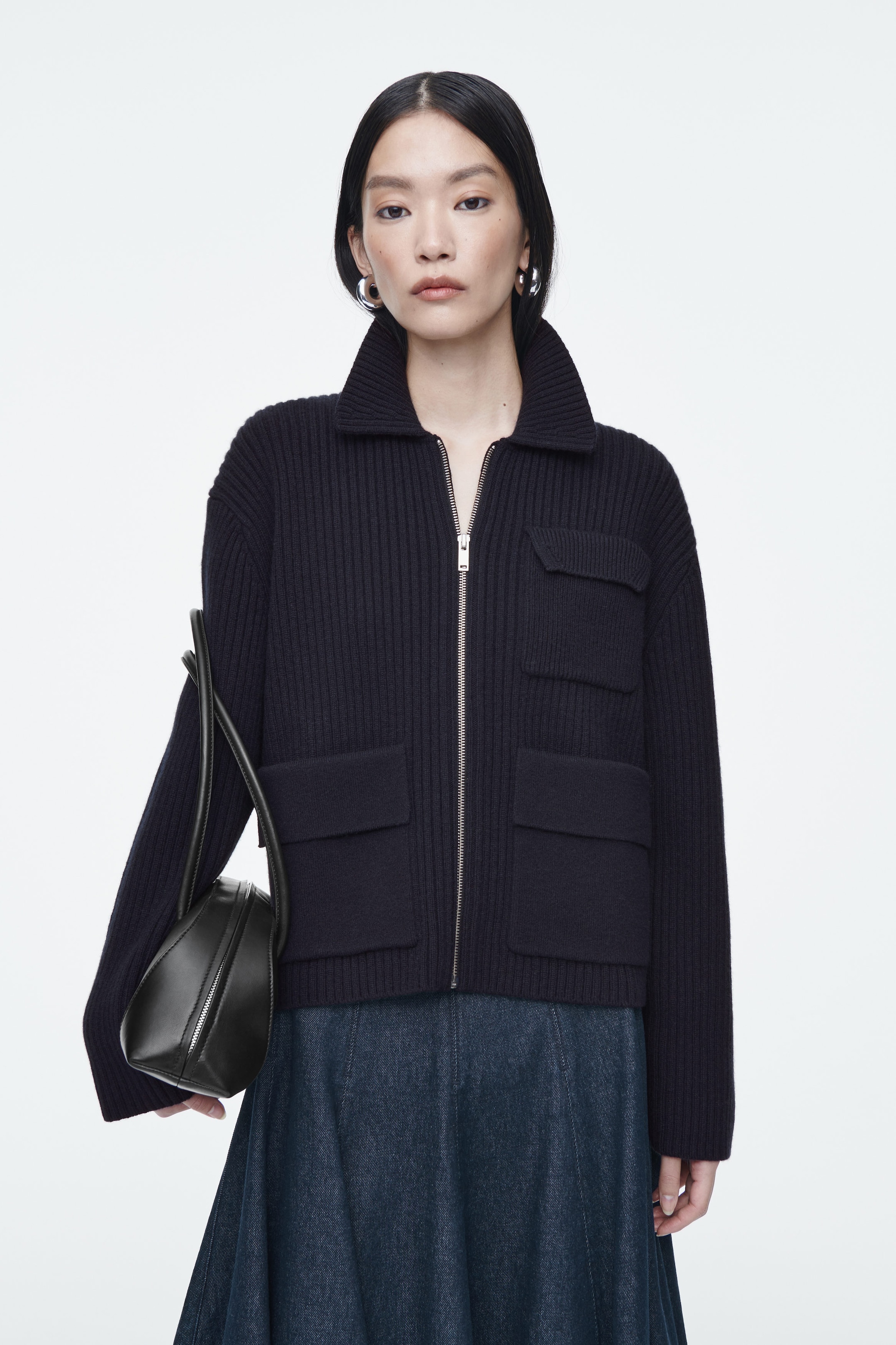 RIBBED MERINO WOOL UTILITY JACKET