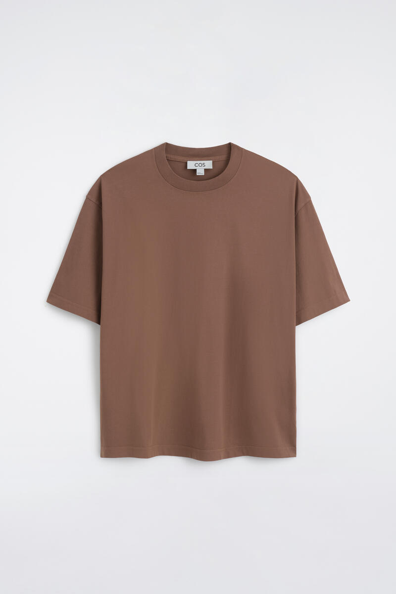 Relaxed Lightweight Cotton T-Shirt in Brown