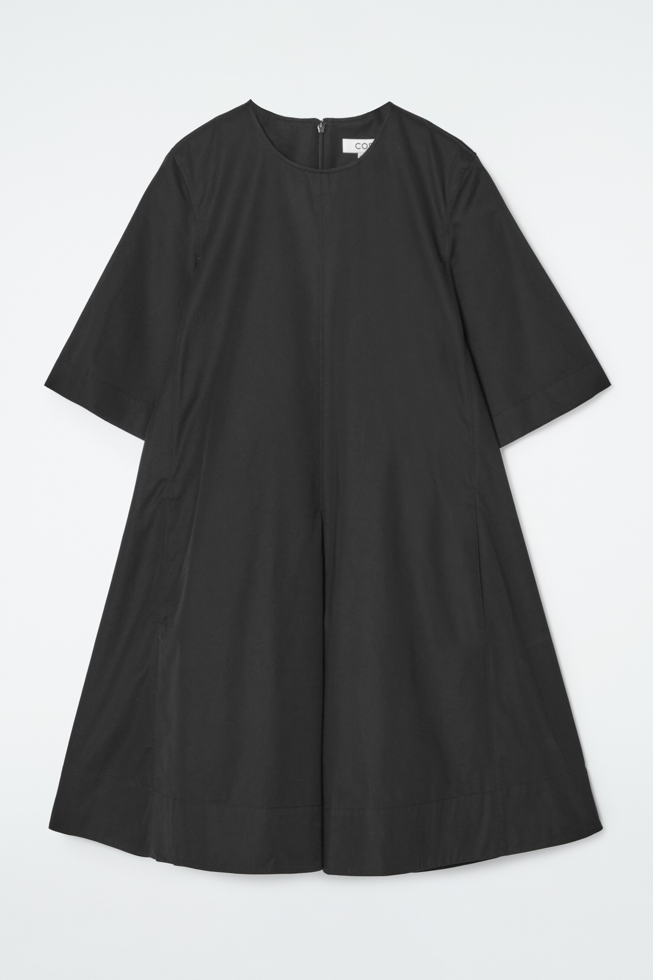 Grösseres Bild ansehen: MINIKLEID AUS BAUMWOLLE MIT FALTEN - SCHWARZ - DAMEN | H&M CH 1