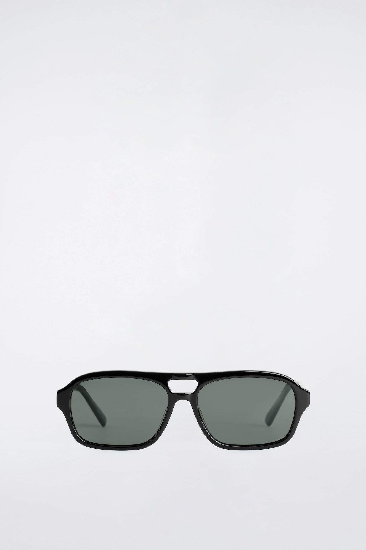 RECTANGULAR AVIATOR SUNGLASSES - BLACK / GREY/TORTOISESHELL / BROWN - 1