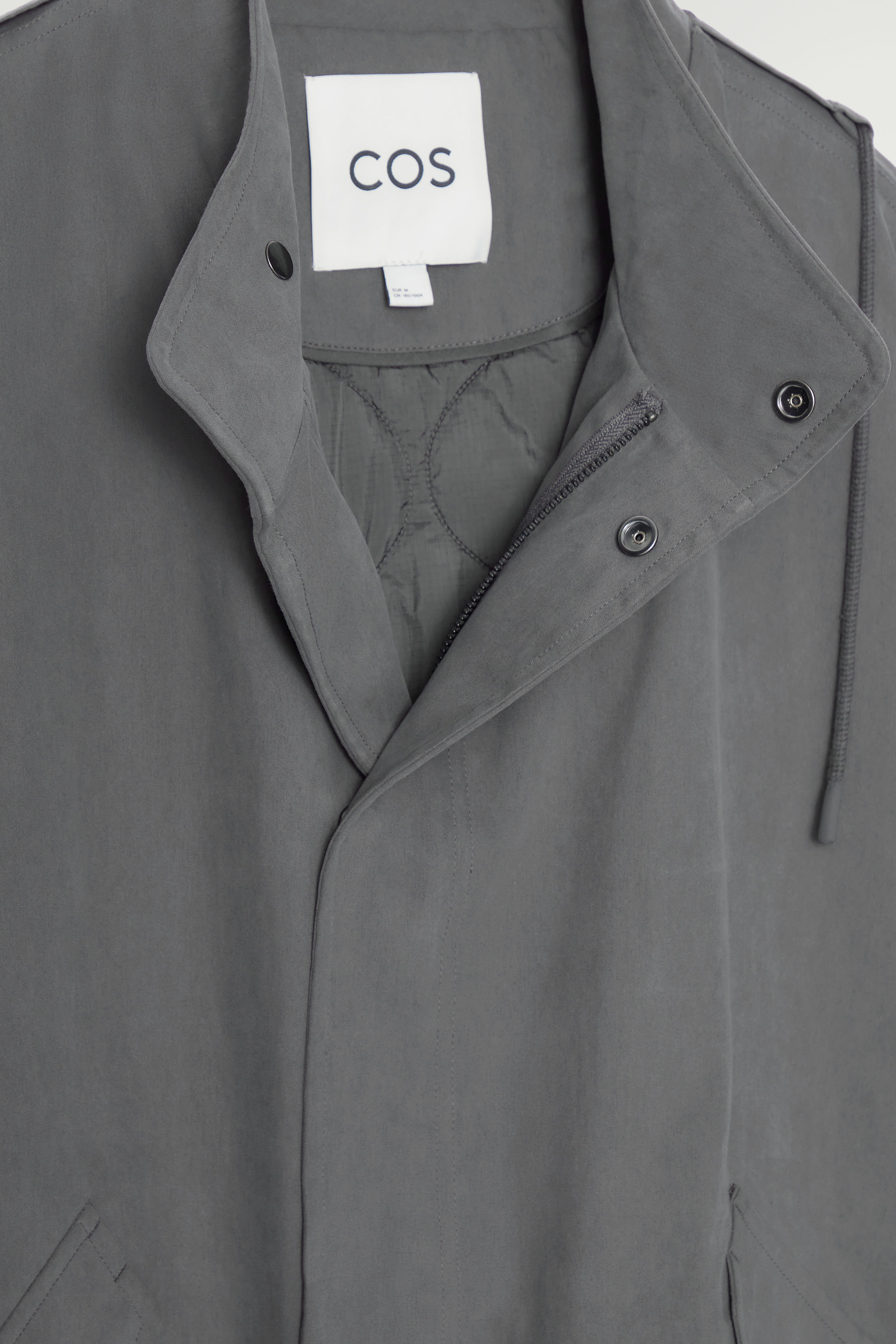 HOODED BOMBER JACKET - GREY | COS