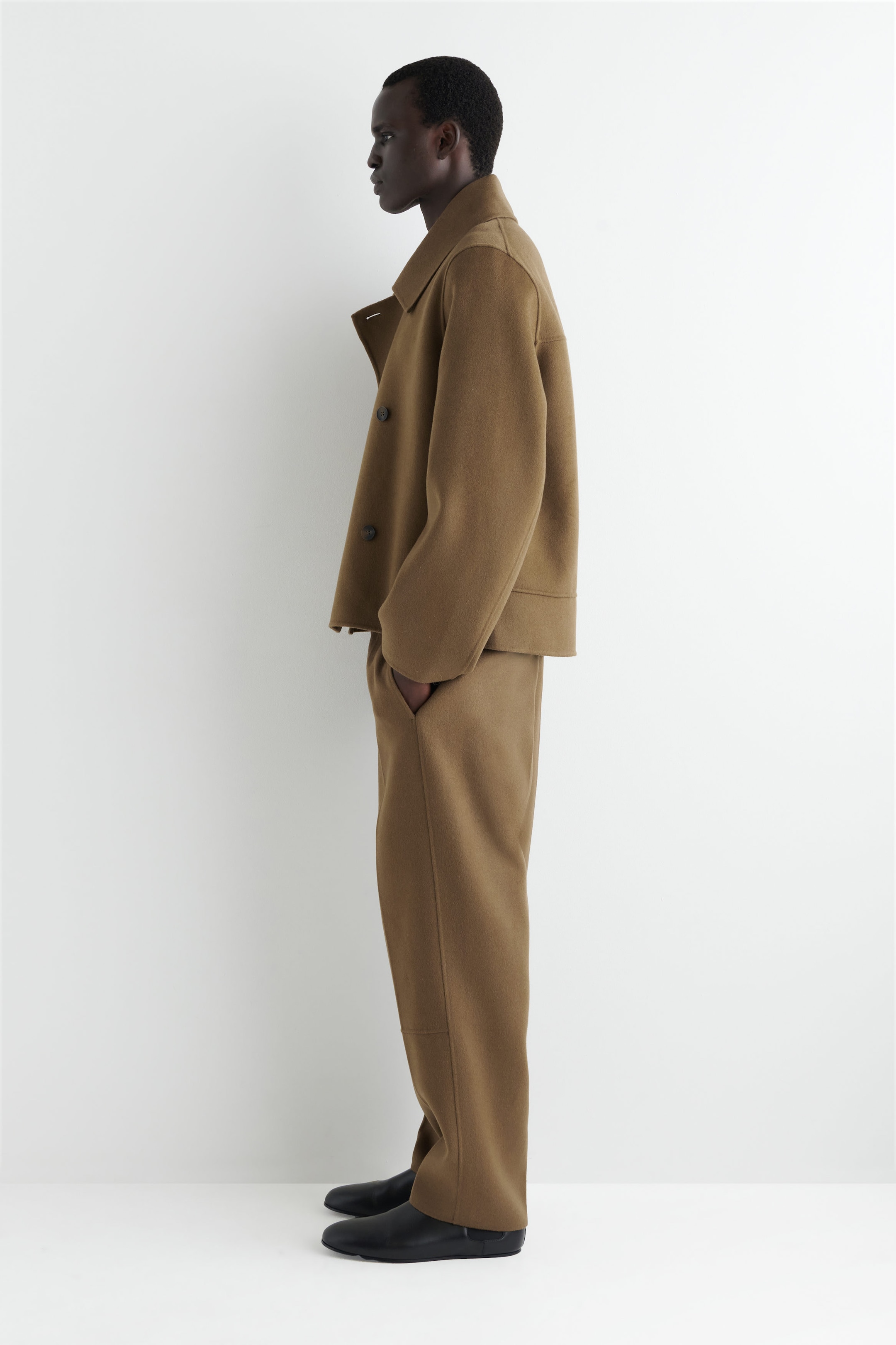 DOUBLE-FACED WOOL PEA COAT