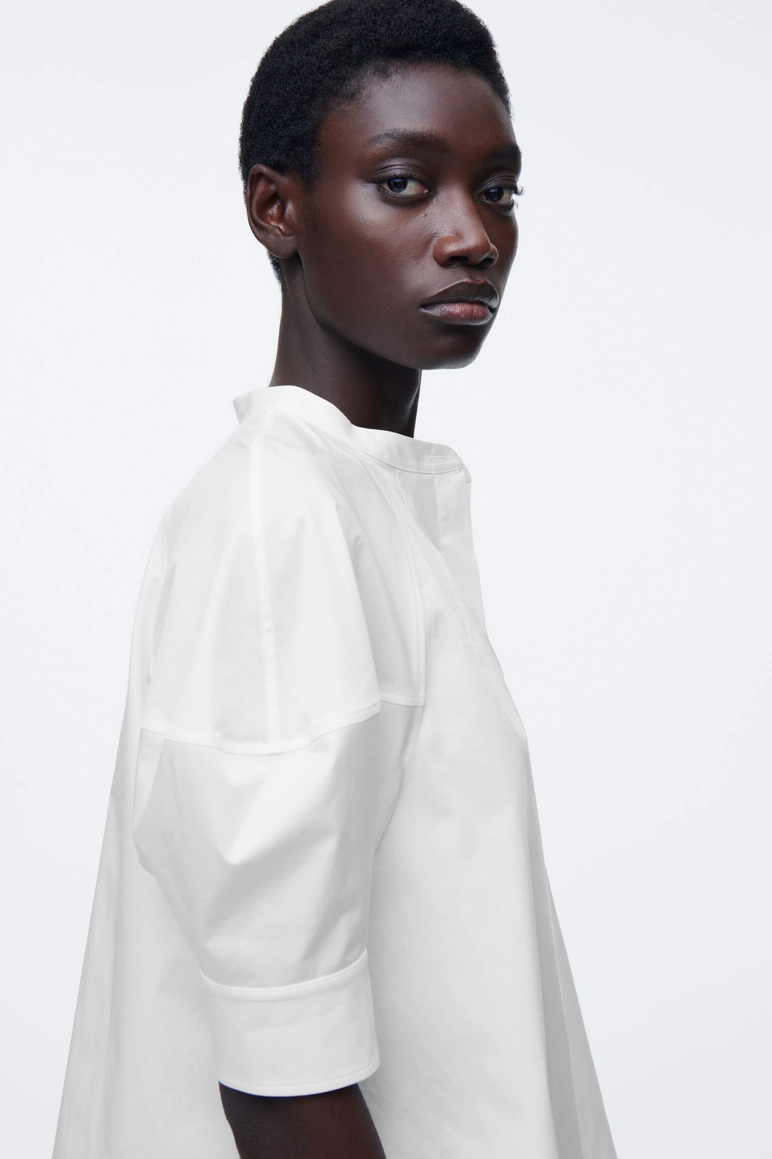 BLOUSE MANCHES BALLON - BLANC/BLANC/NOIR - 4