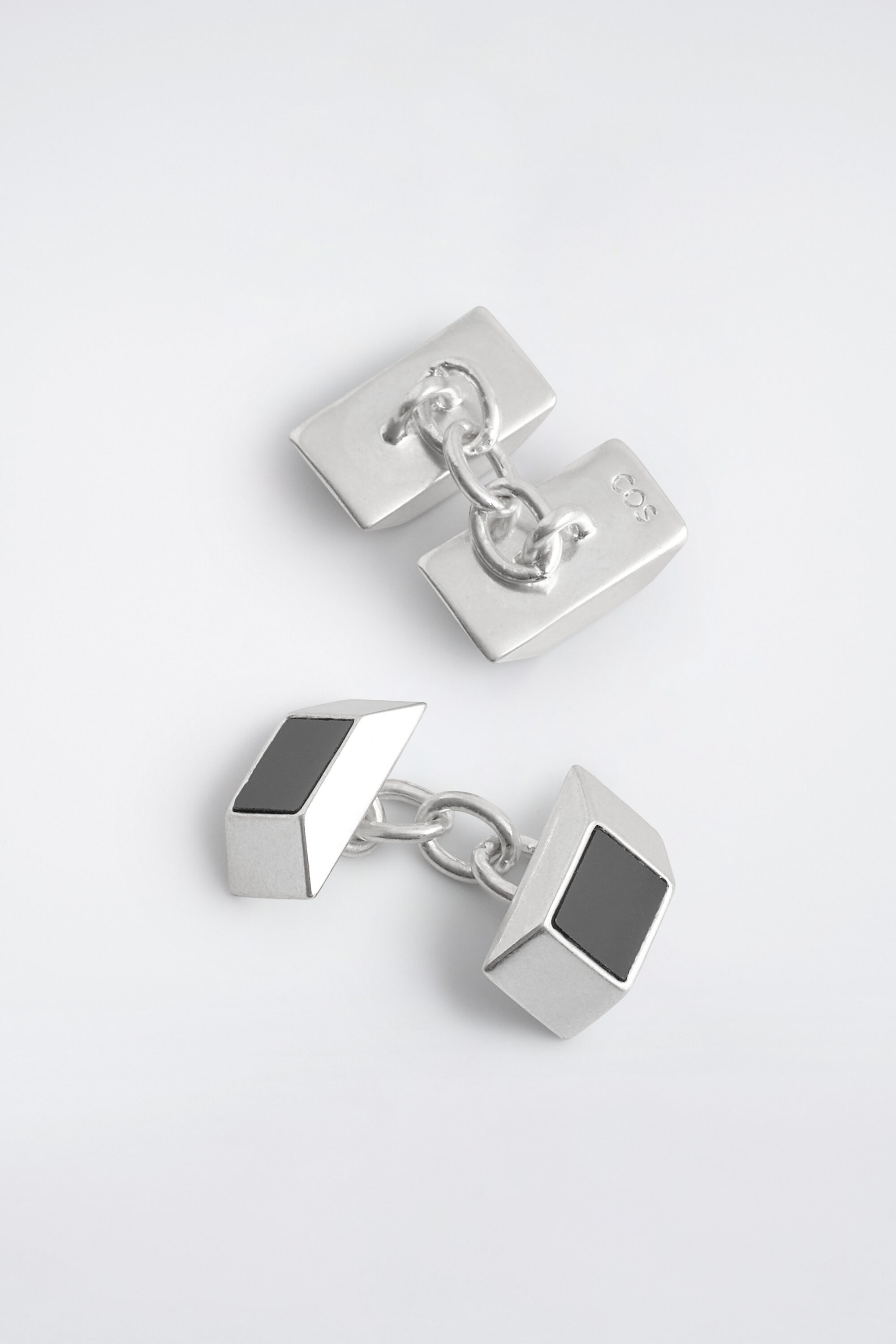 FACETED AGATE CUFF LINKS - SILVER | COS DK