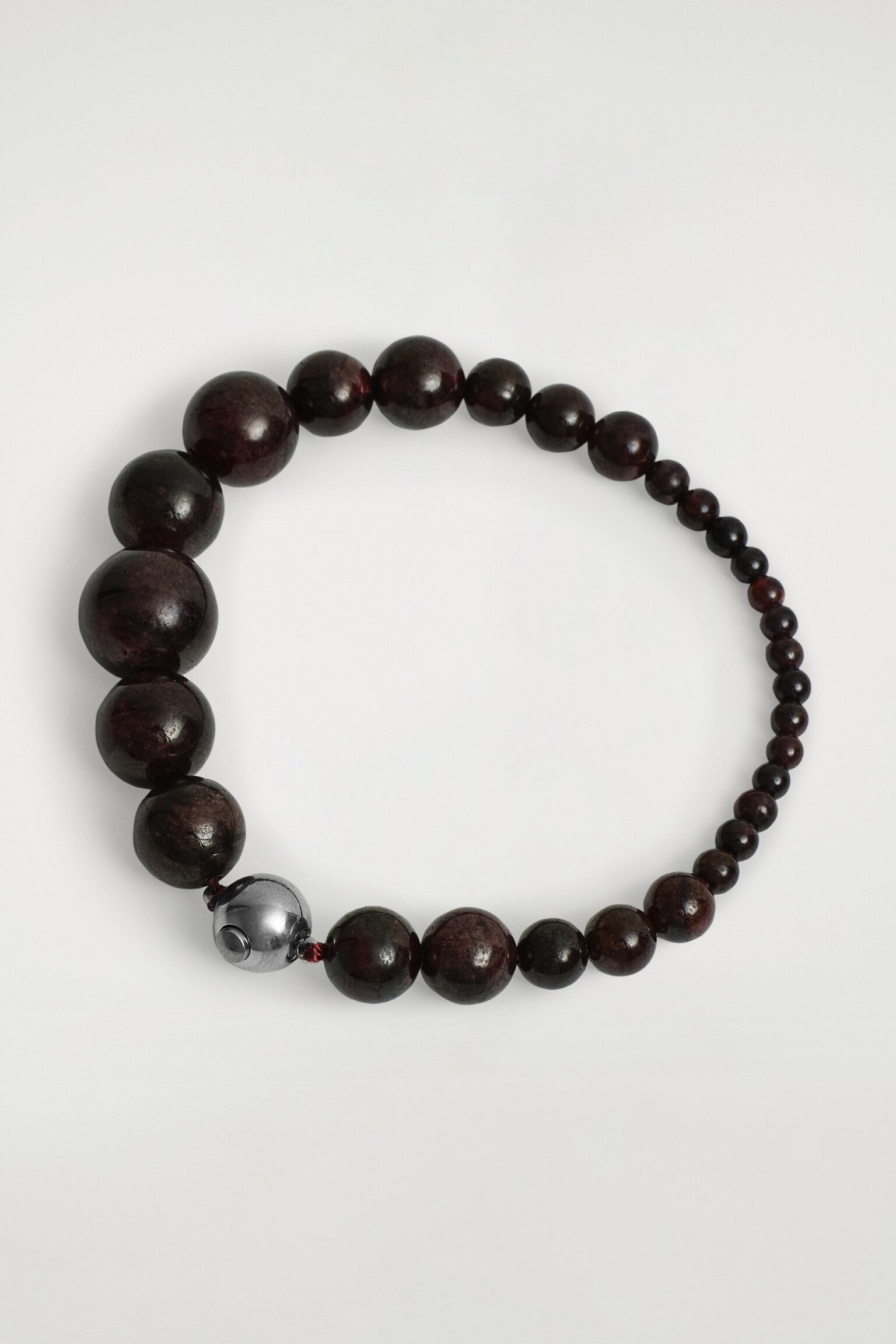 BRACELET EN PERLES DE GRENAT - BRUN FONCÉ - 2