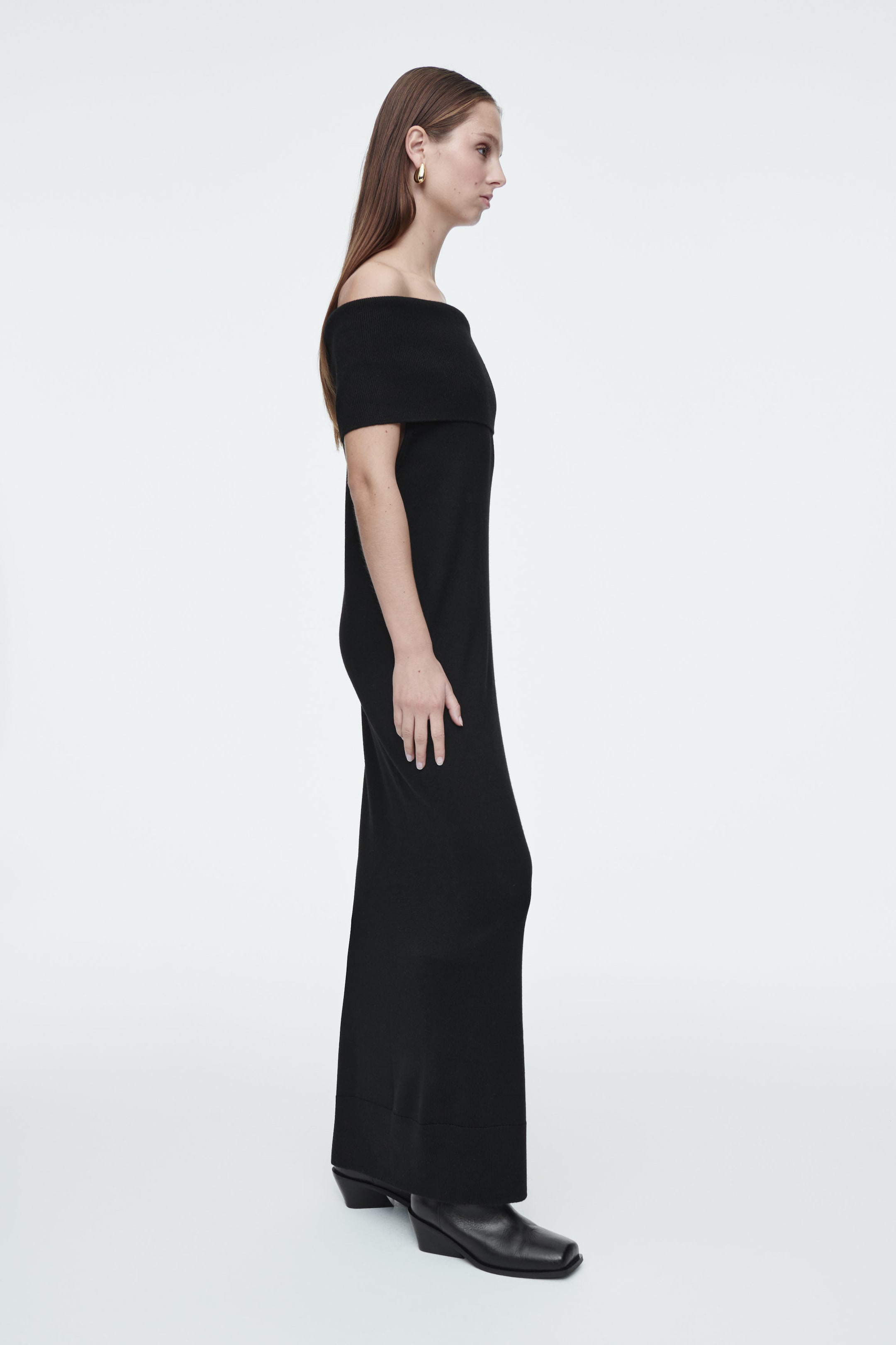 MERINO WOOL BARDOT DRESS