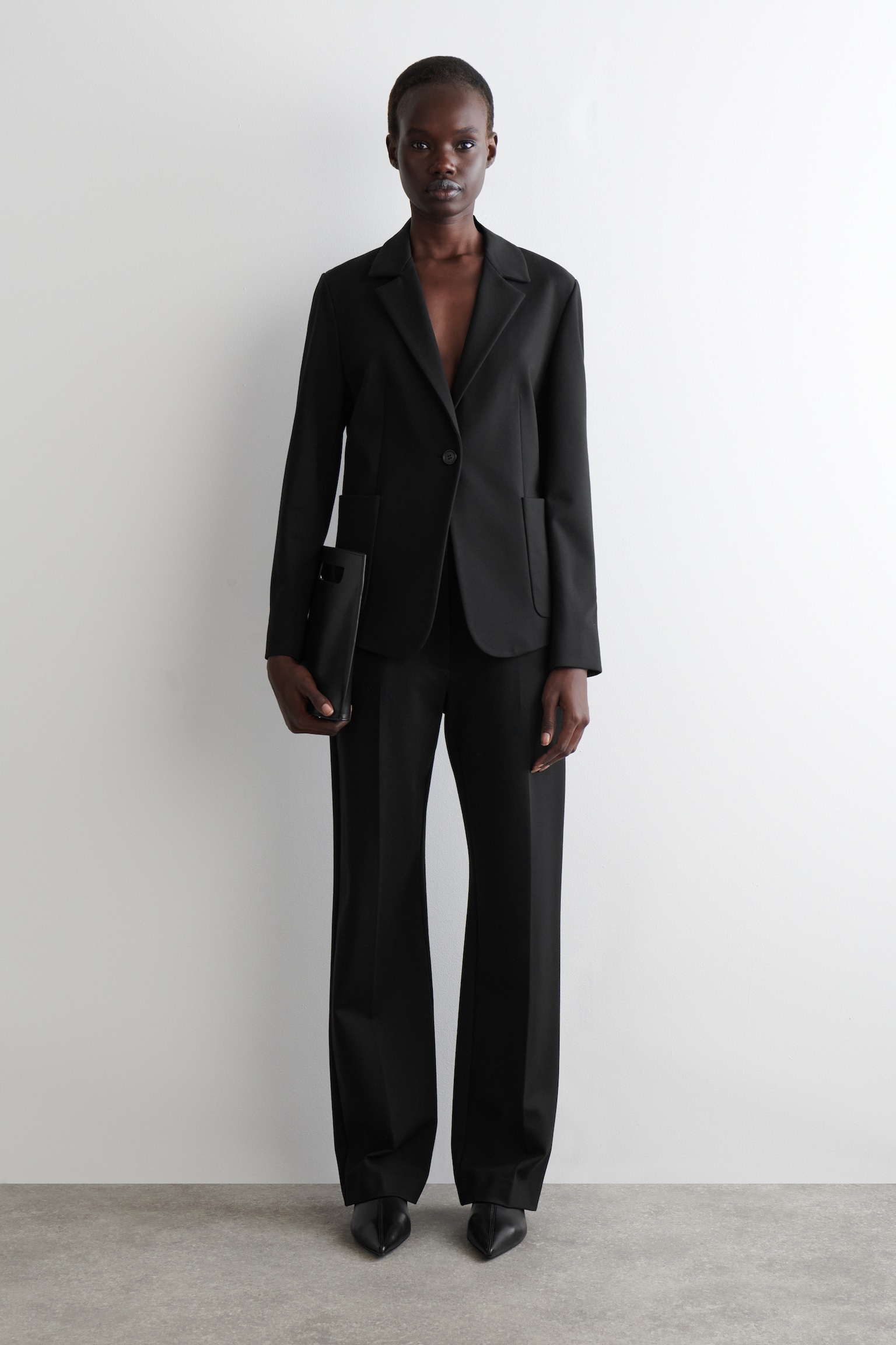 SLIM SINGLE-BREASTED BLAZER - BLACK - 3